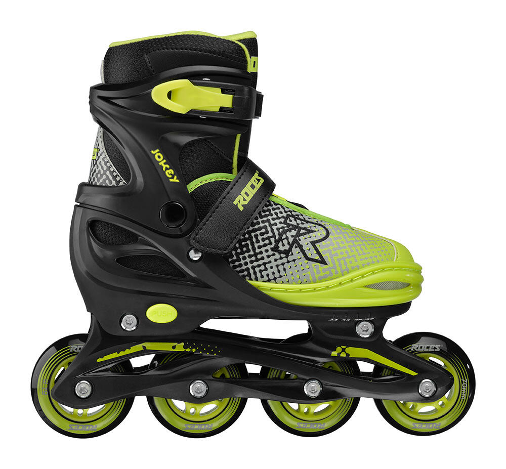 Patins - jokey x - ajustável - meninos - preto - verde