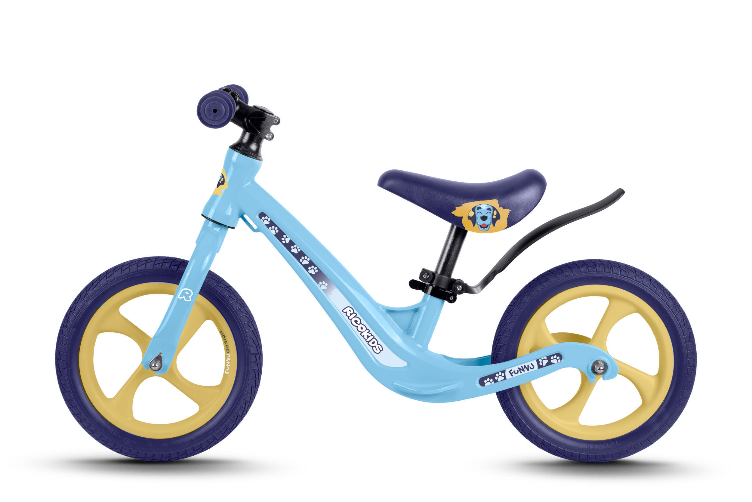 RICOKIDS Laufrad Lauflernrad Fahrrad Kinderrad höhenverstellbar EVA 12 Zoll 2/7