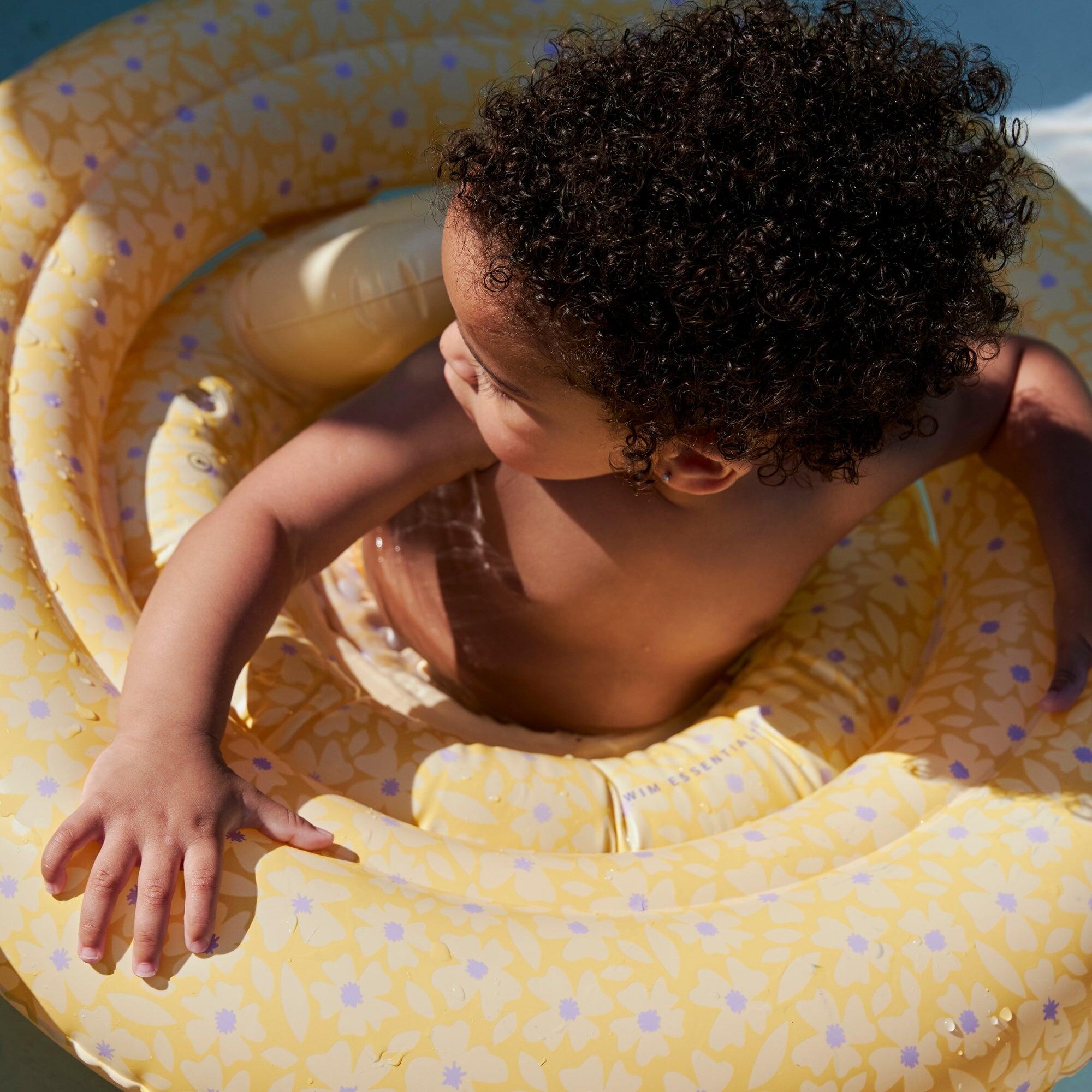 Bouée siège bébé Swim Essentials jaune floral PVC 4/4