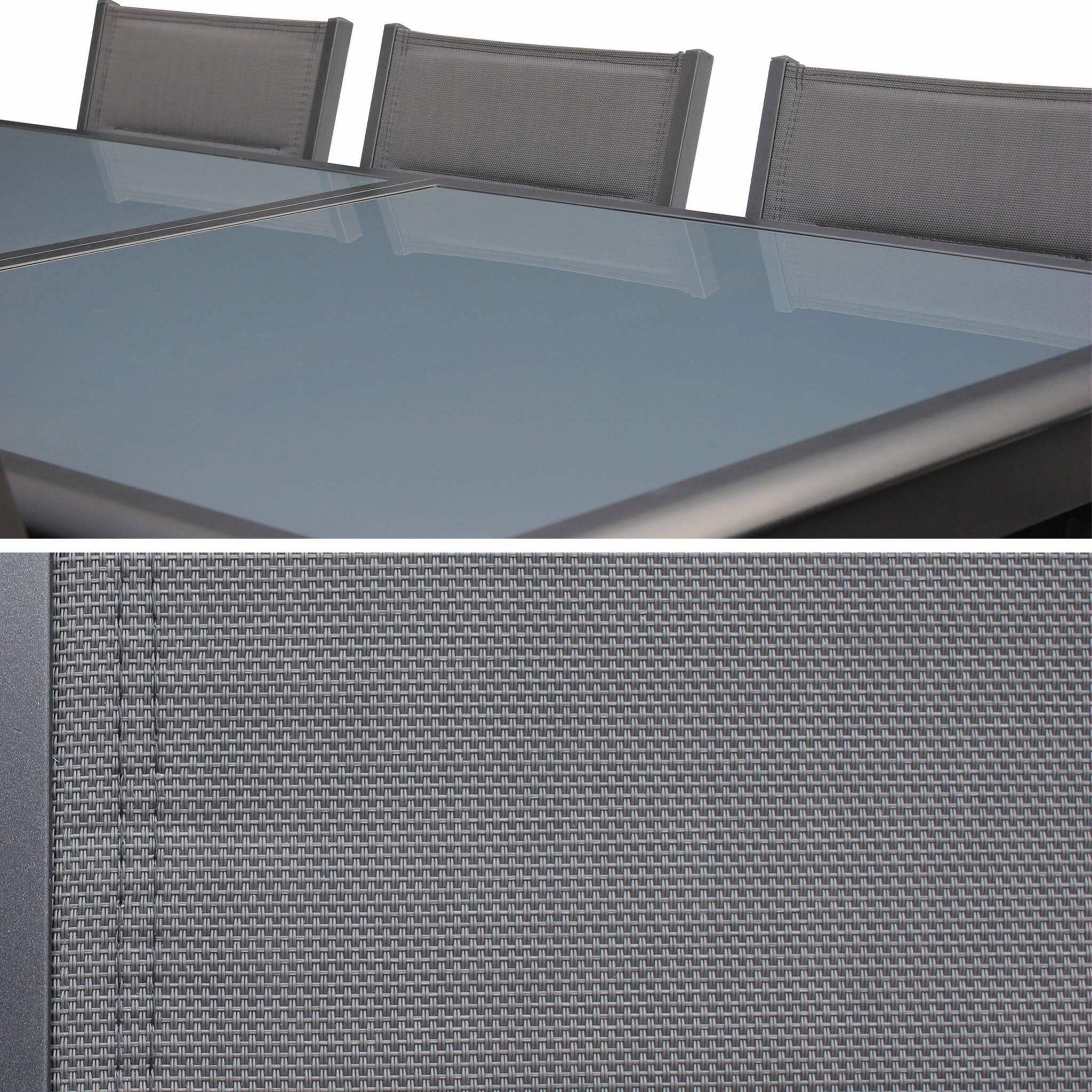 Mesa de jardín extensible de aluminio con 8 sillas, Antracita 6/6