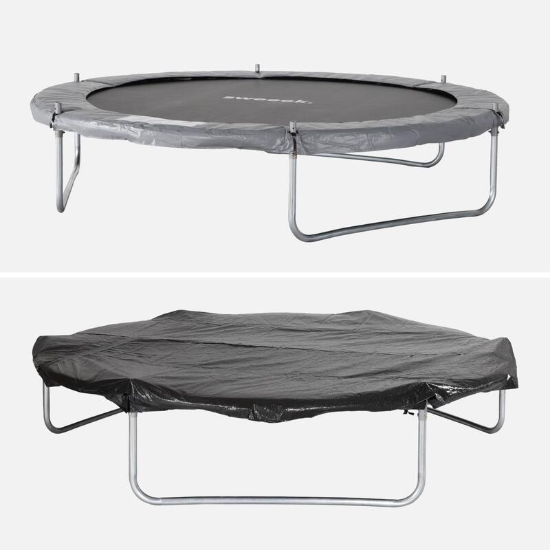 Trampoline 245 cm, gris, avec accessoires | sweeek
