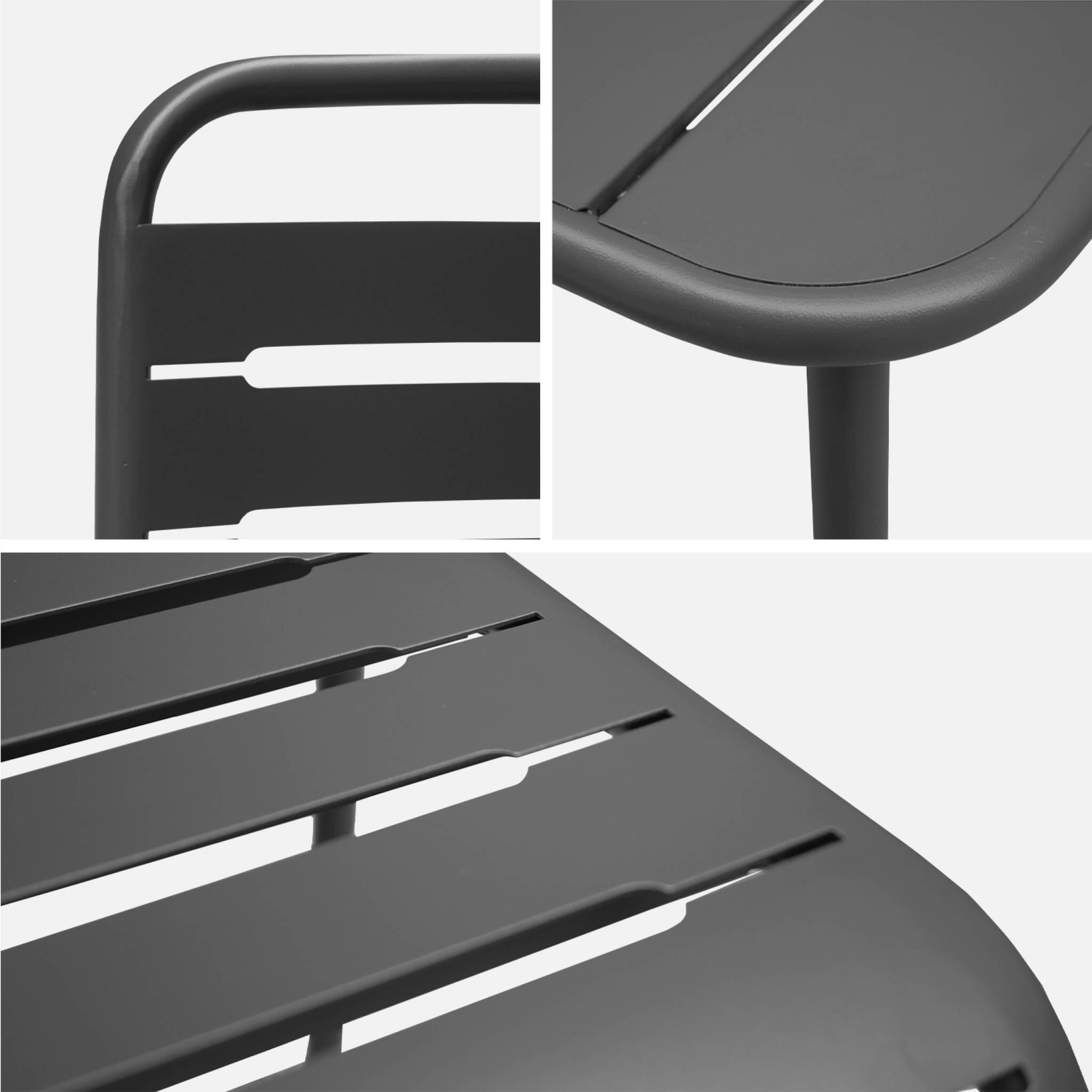 Set mesa de jardín bistró de acero con 2 sillas, 70 cm, Antracita 6/6