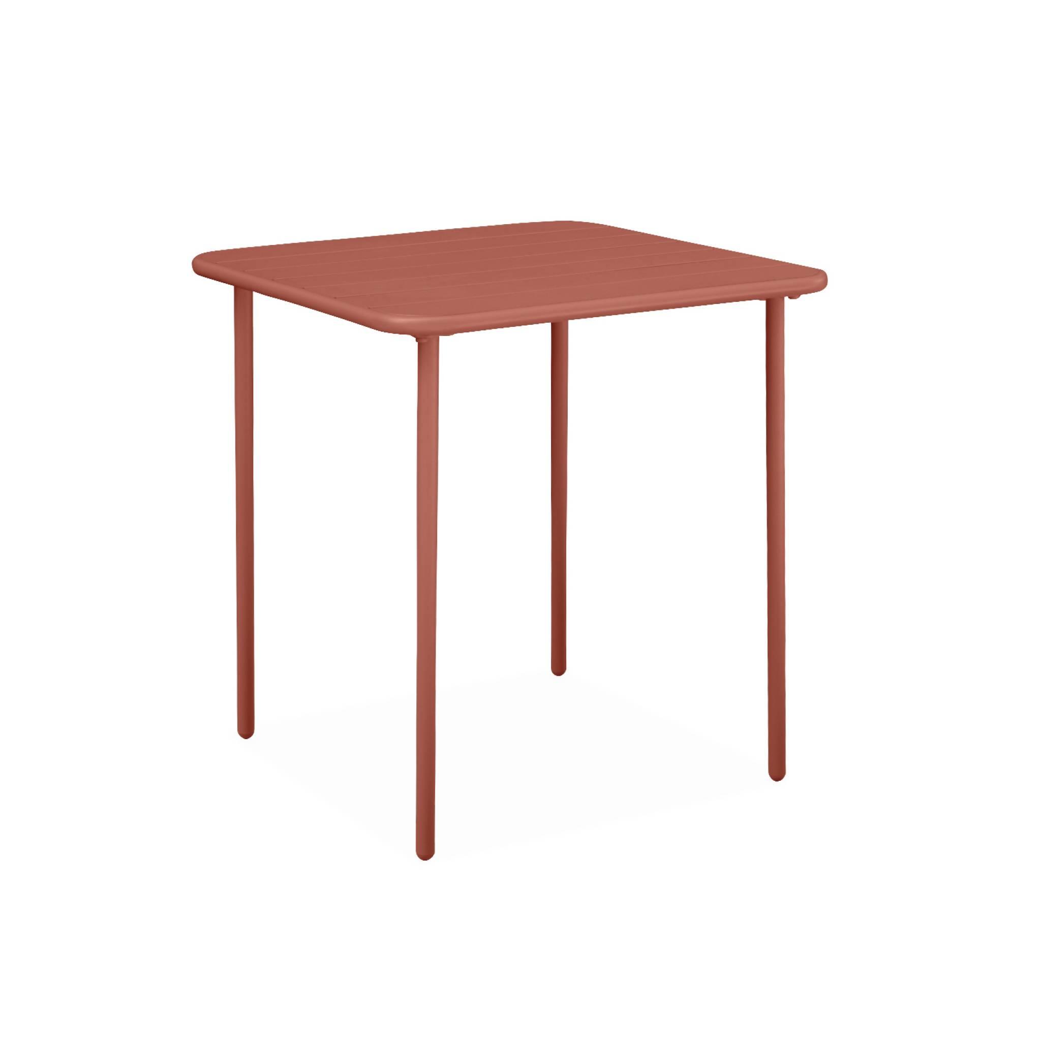 Mesa de jardim em metal com 2 cadeiras, Terracota 6/6