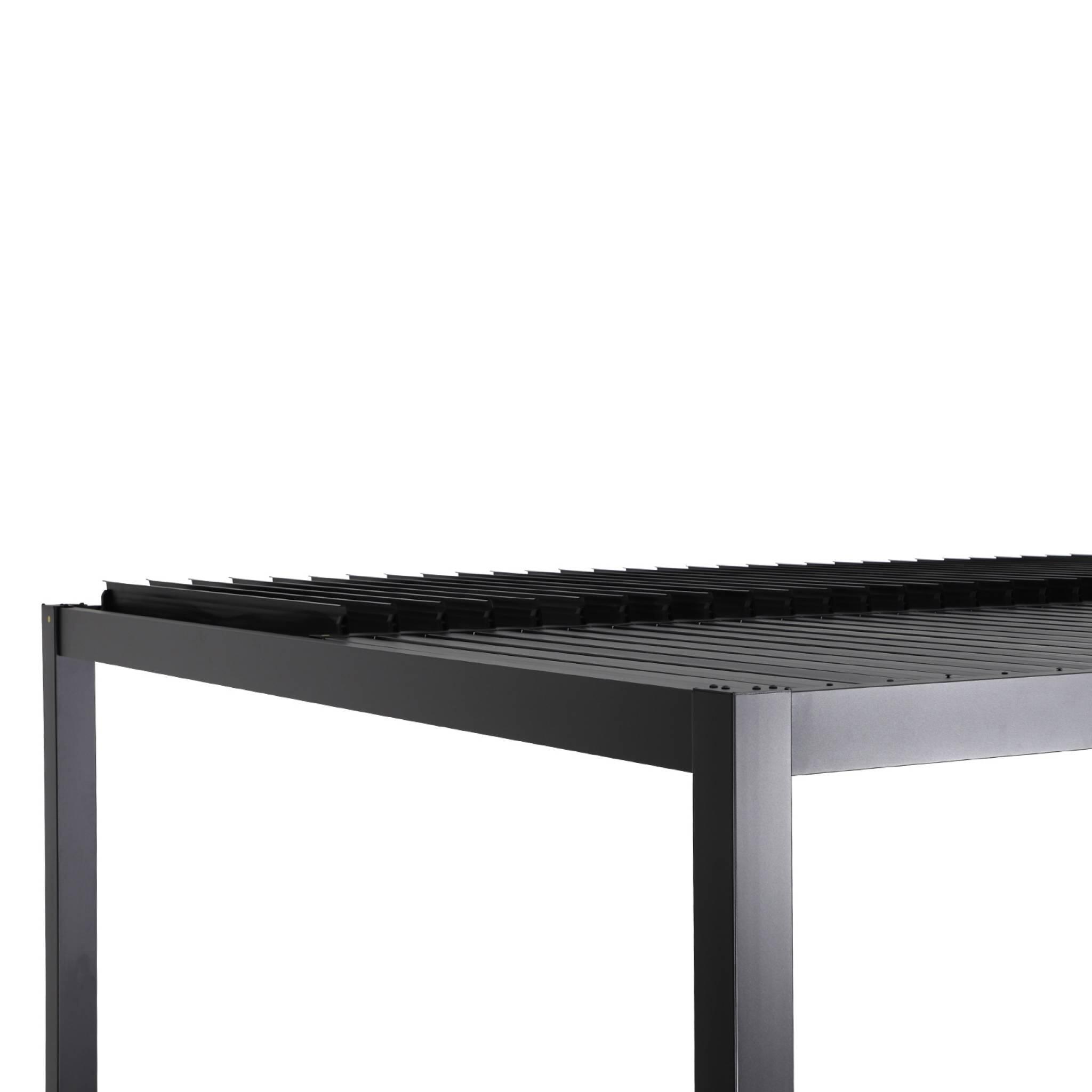 3x3m pérgola com persiana, alumínio e aço com lâminas ajustáveis, Preto 6/6