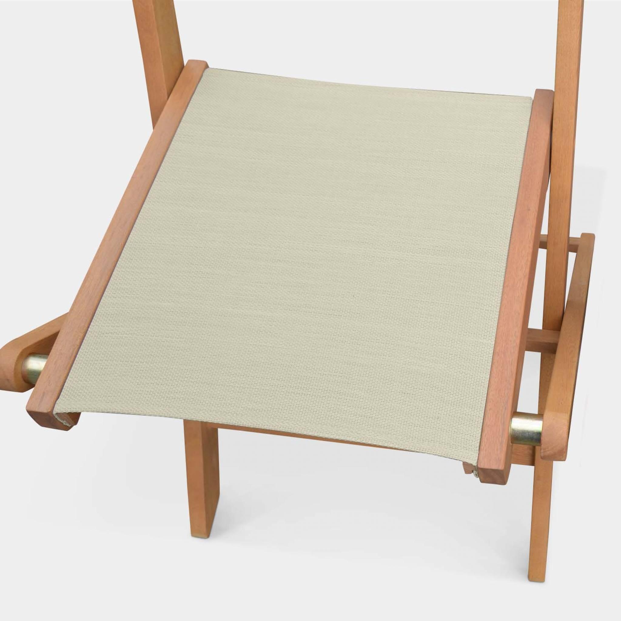Cadeira de jardim dobrável em madeira, set de 2, Cinza Taupe 6/6