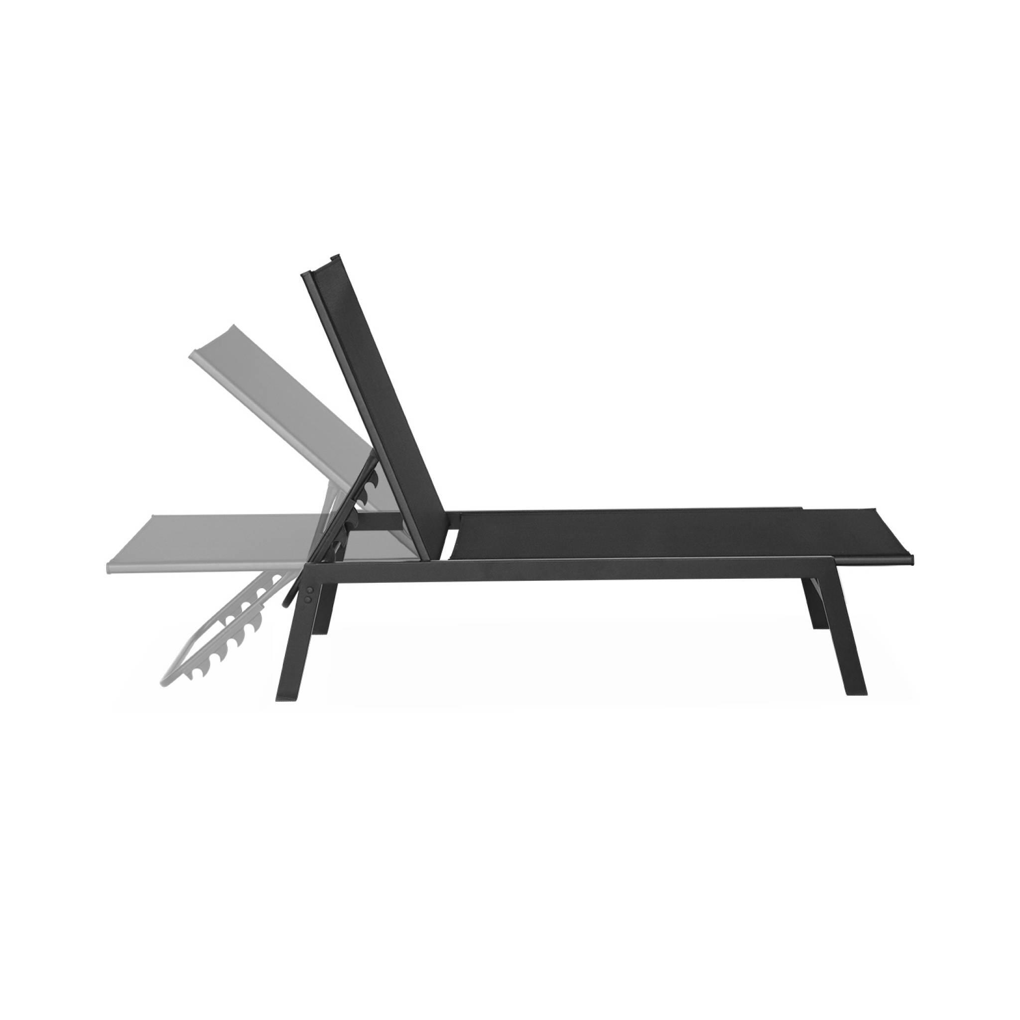 Transat de aço multi posições, set de 2, Preto 6/6