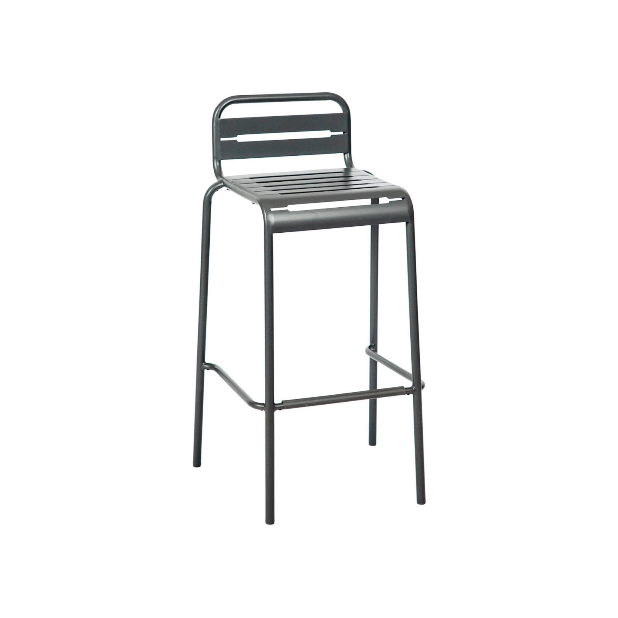 Mesa alta de jardim, 4 cadeiras altas de aço, Antracite 6/6