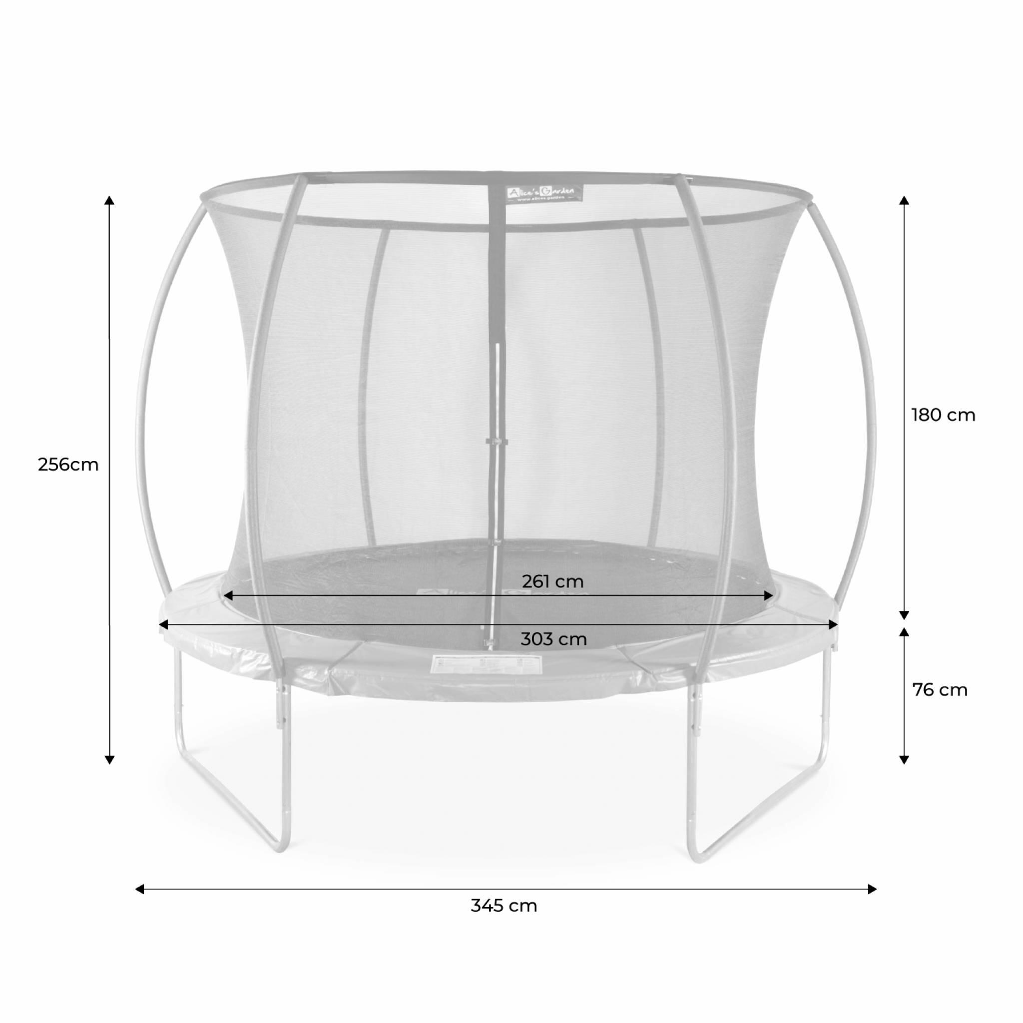 Trampoline rond  305cm gris filet de protection 3,05m | sweeek 6/6
