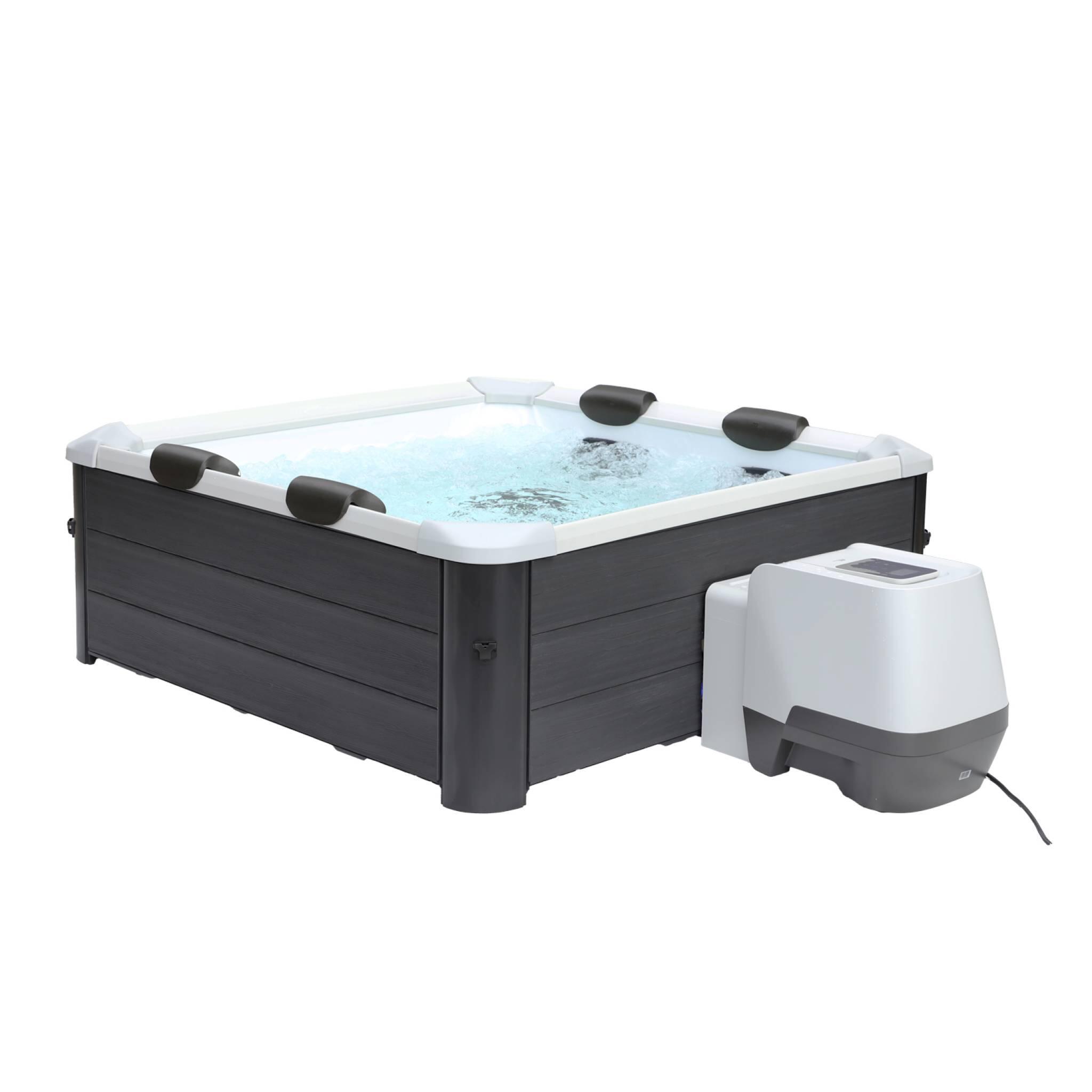 Spa rigide 6 personnes gris, 4 coussins, bâche incluse l sweeek 6/6