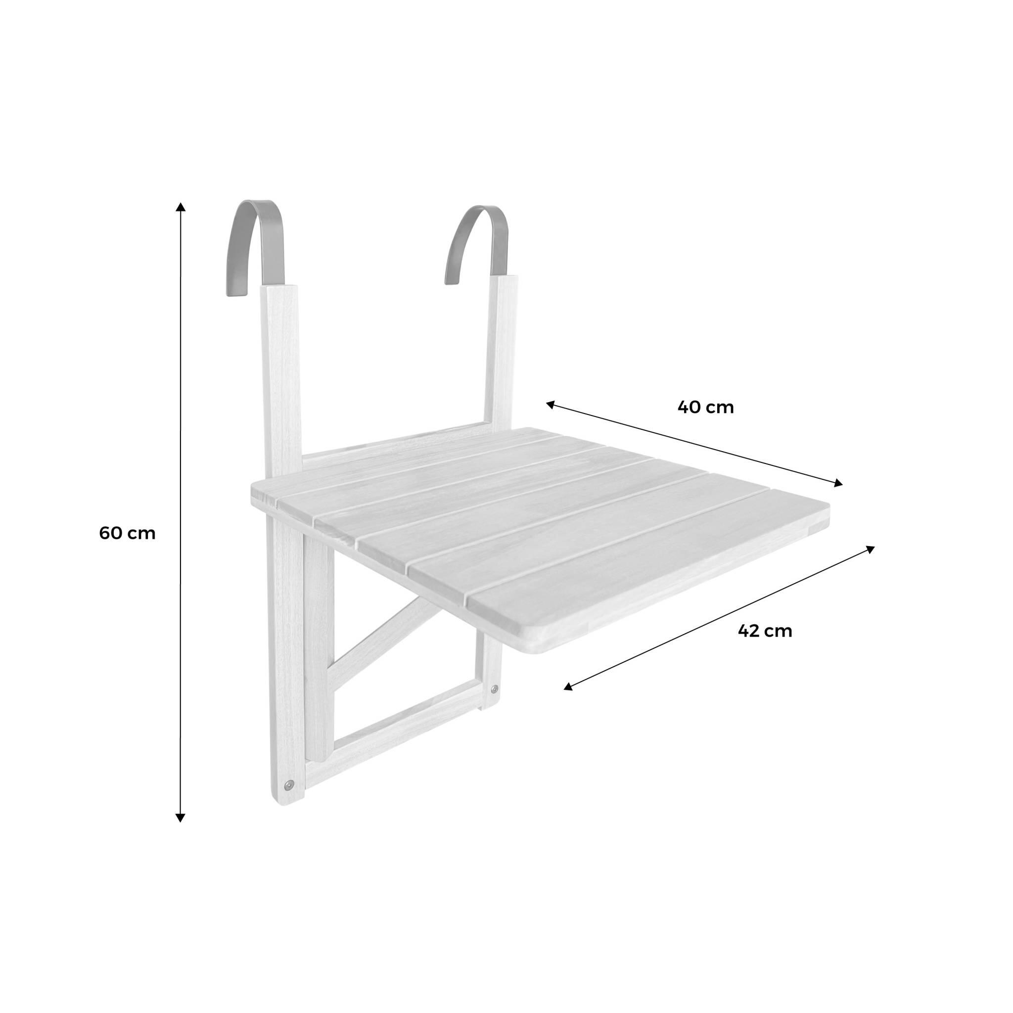 Mesa de apoio em madeira para varanda, quadrada, dobrável, Madeira 6/6