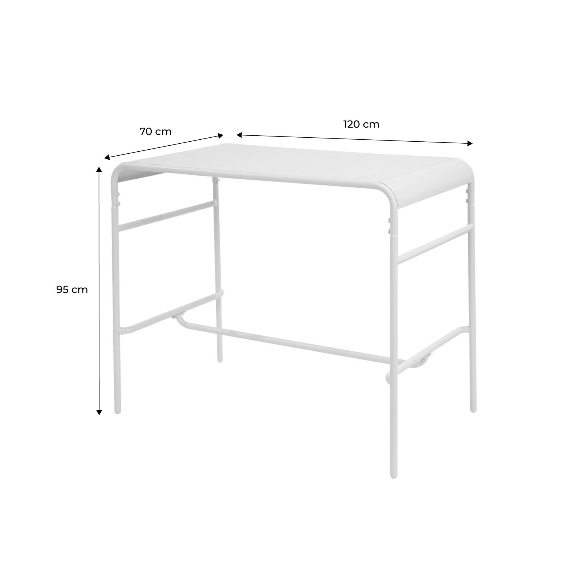 Tavolo da giardino a 4 posti in metallo, Beige 6/6