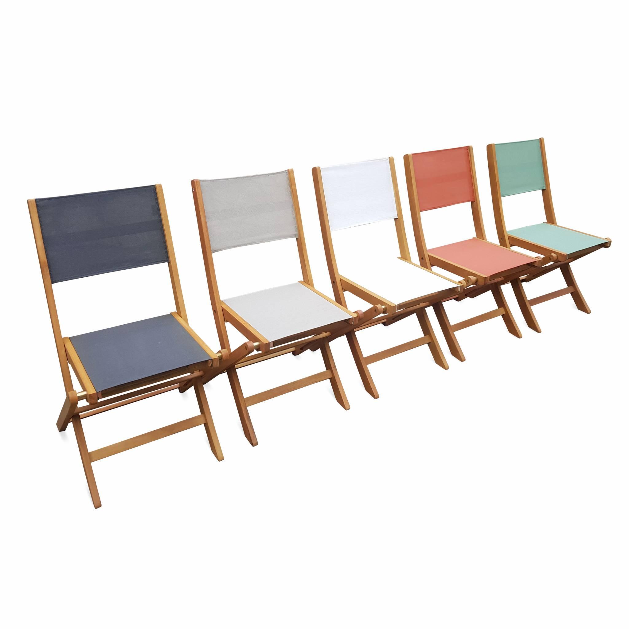 Cadeira de jardim dobrável em madeira, set de 2, Terracota 6/6