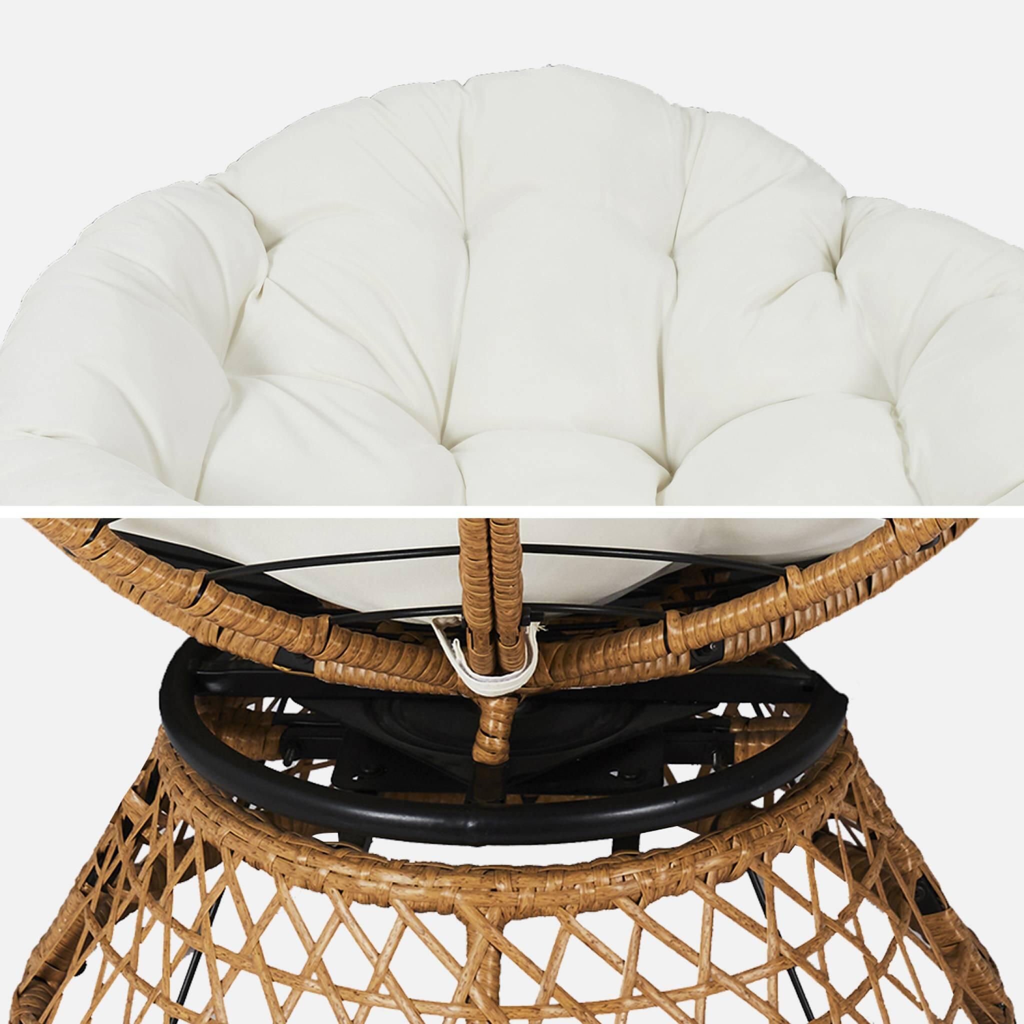 Cadeirão Papasan em polyrotin, loveuse exterior/interior, 96cm, Cru 6/6