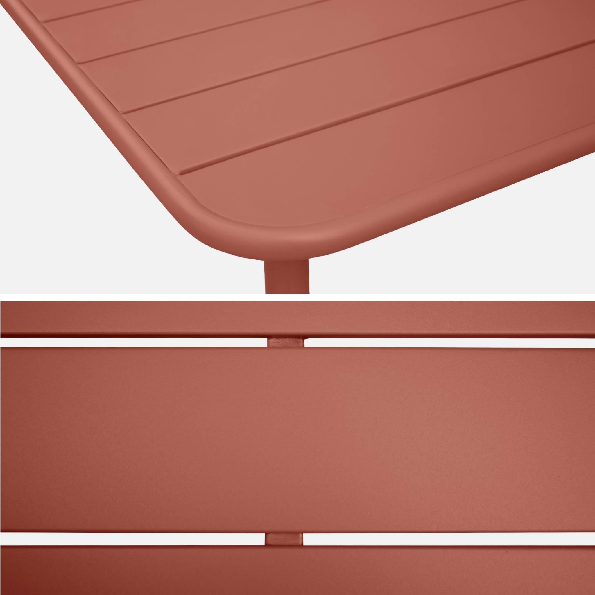 Mesa de jardim metálica de 2 lugares, Terracota 6/6
