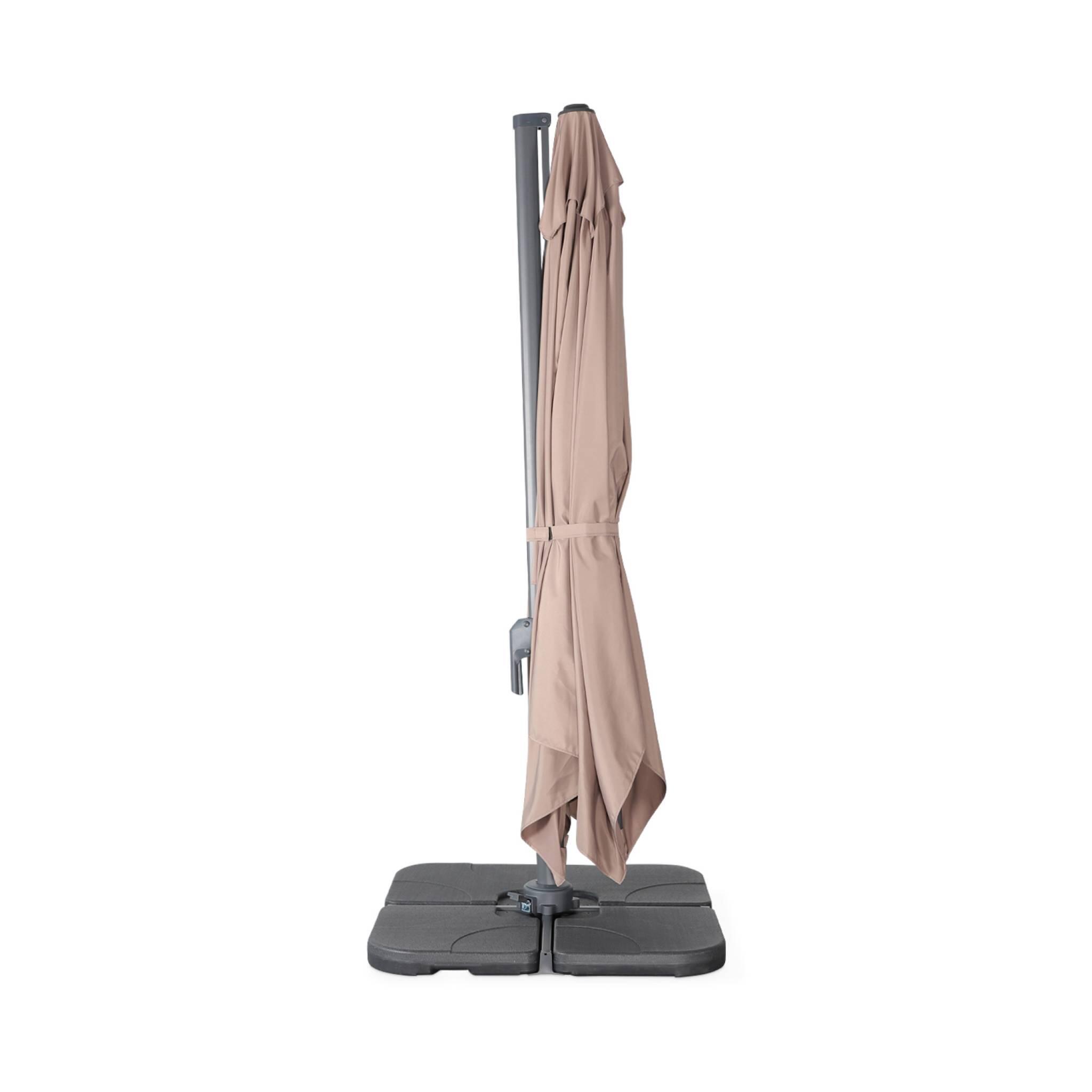 3x4m ombrellone rettangolare decentrato, Beige 6/6