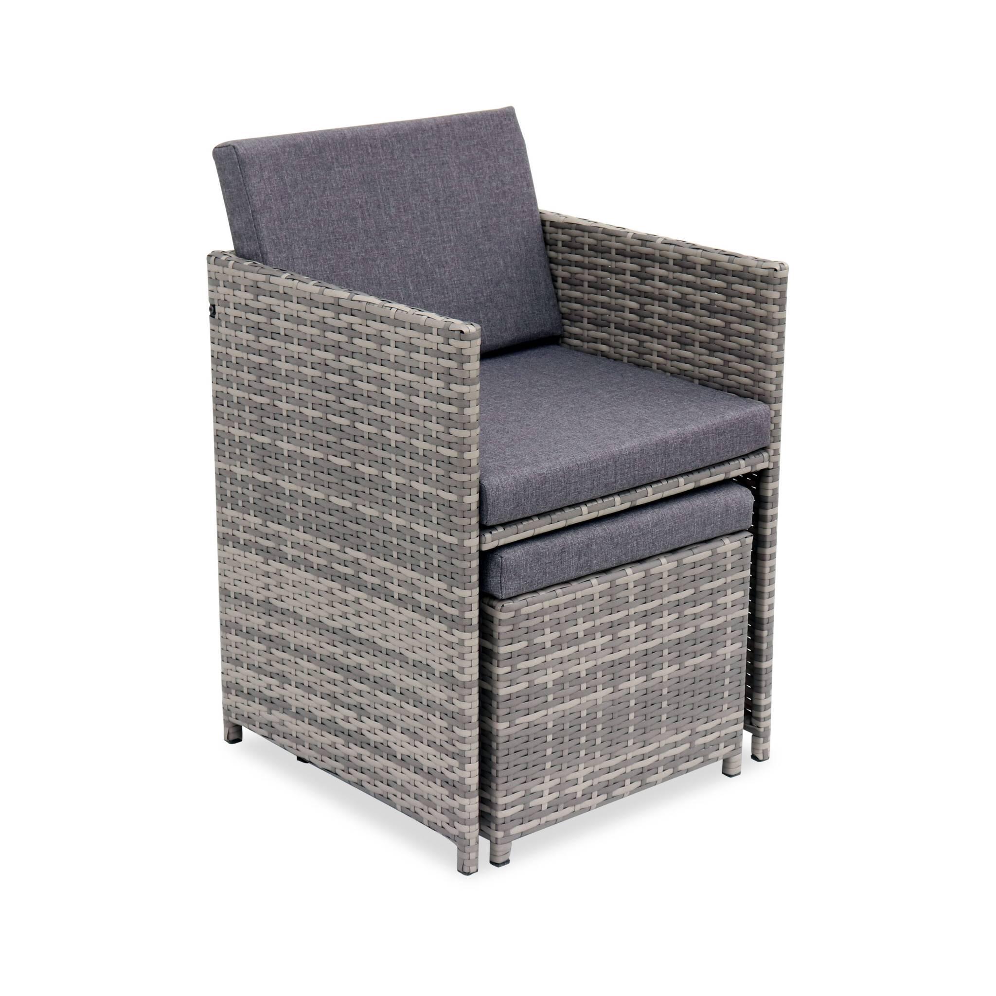 Mesa de jardim 4-8 lugares +  capa de proteção, Tons de cinza 6/6