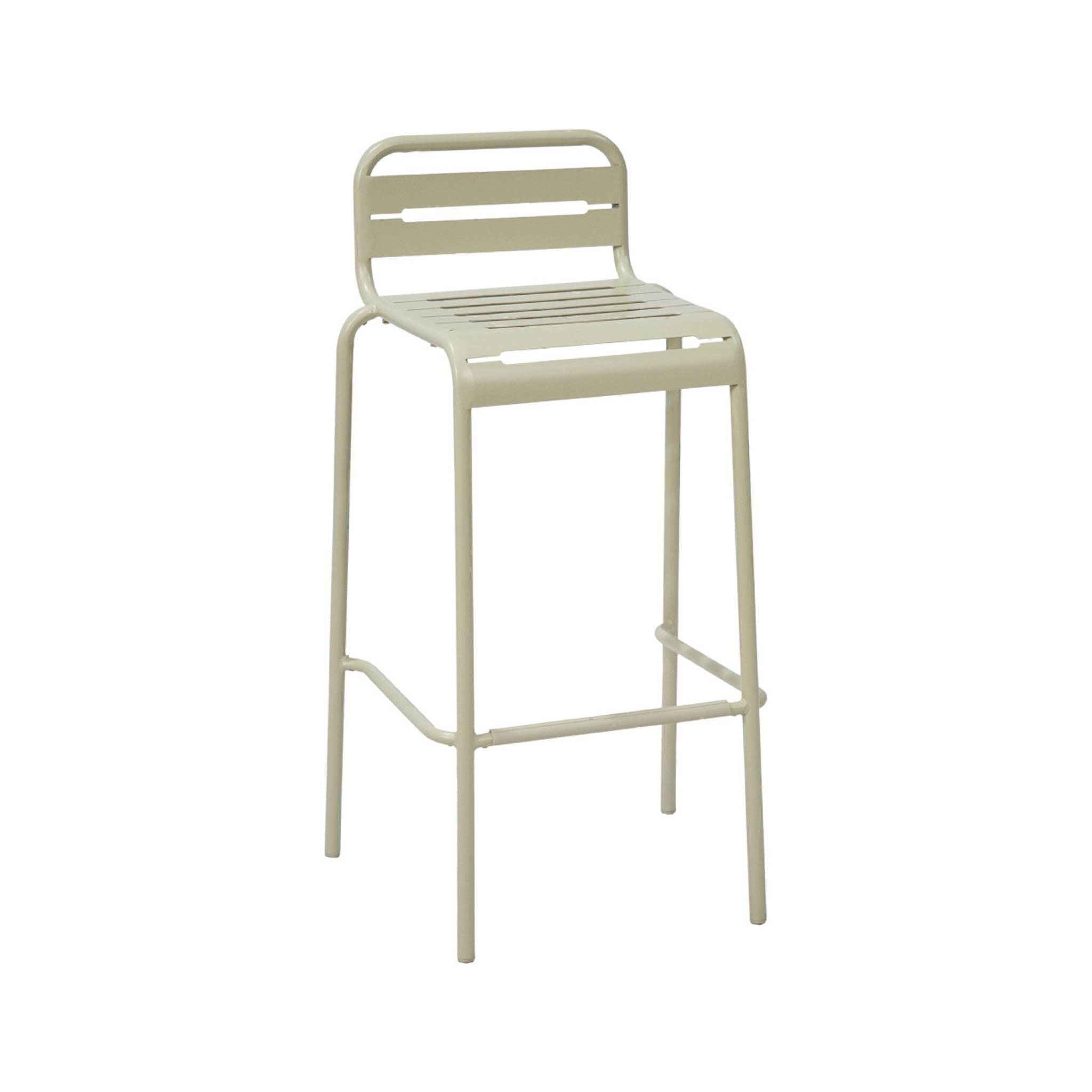 Cadeira alta de jardim em aço, set de 4, Beige 6/6