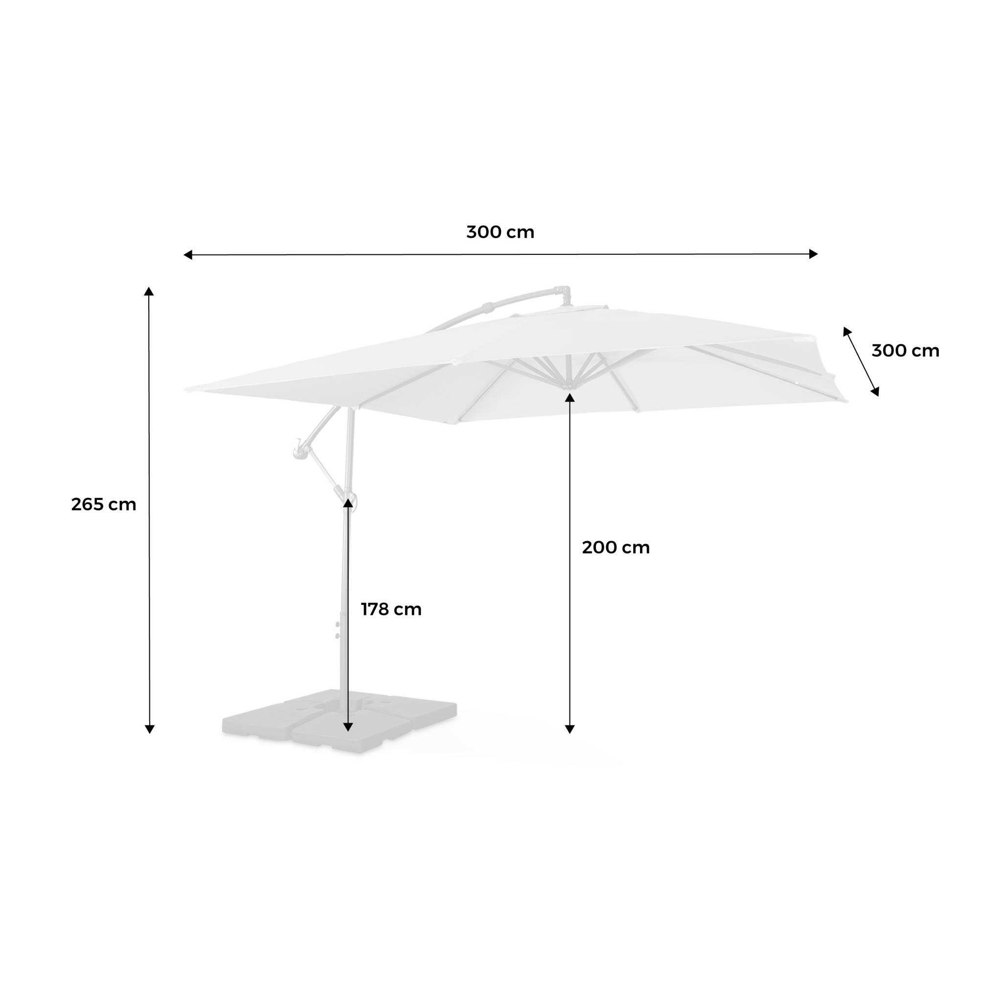 Ombrellone quadrato offset 3x3m, Beige 6/6