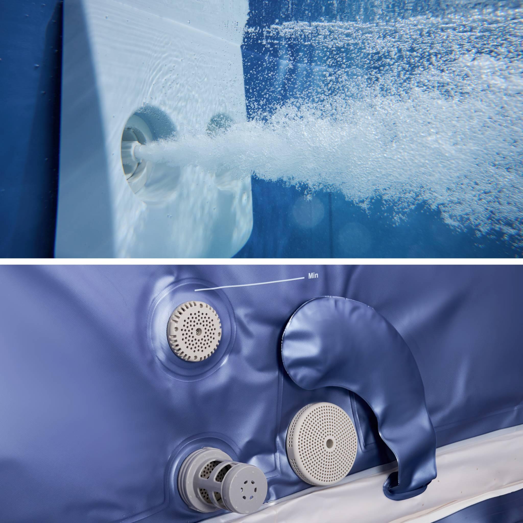 Spa rigide 6 places hydromassages, 4 coussins, gris et bleu sapphire | sweeek 6/6