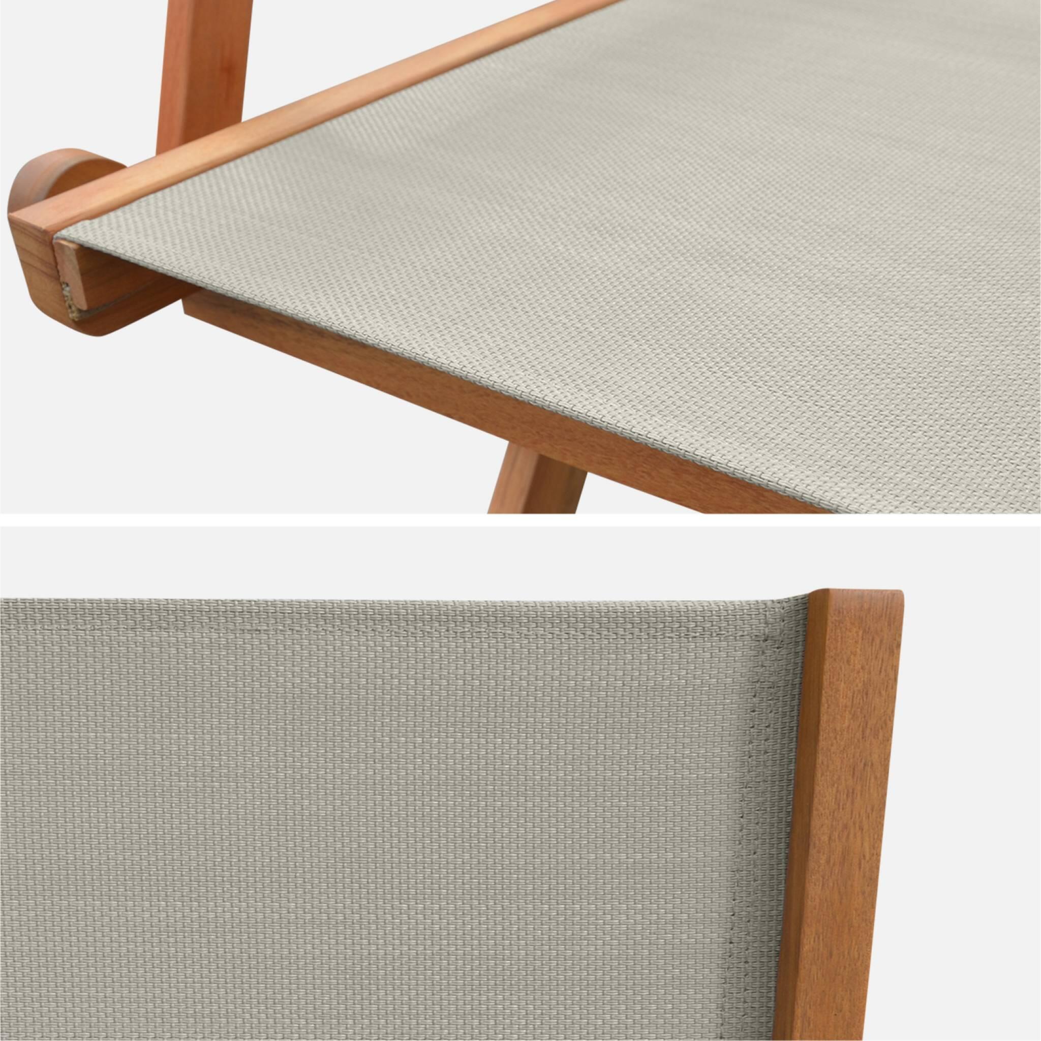 Silla de jardín plegable de madera de eucalipto, set de 2, Gris pardo 6/6