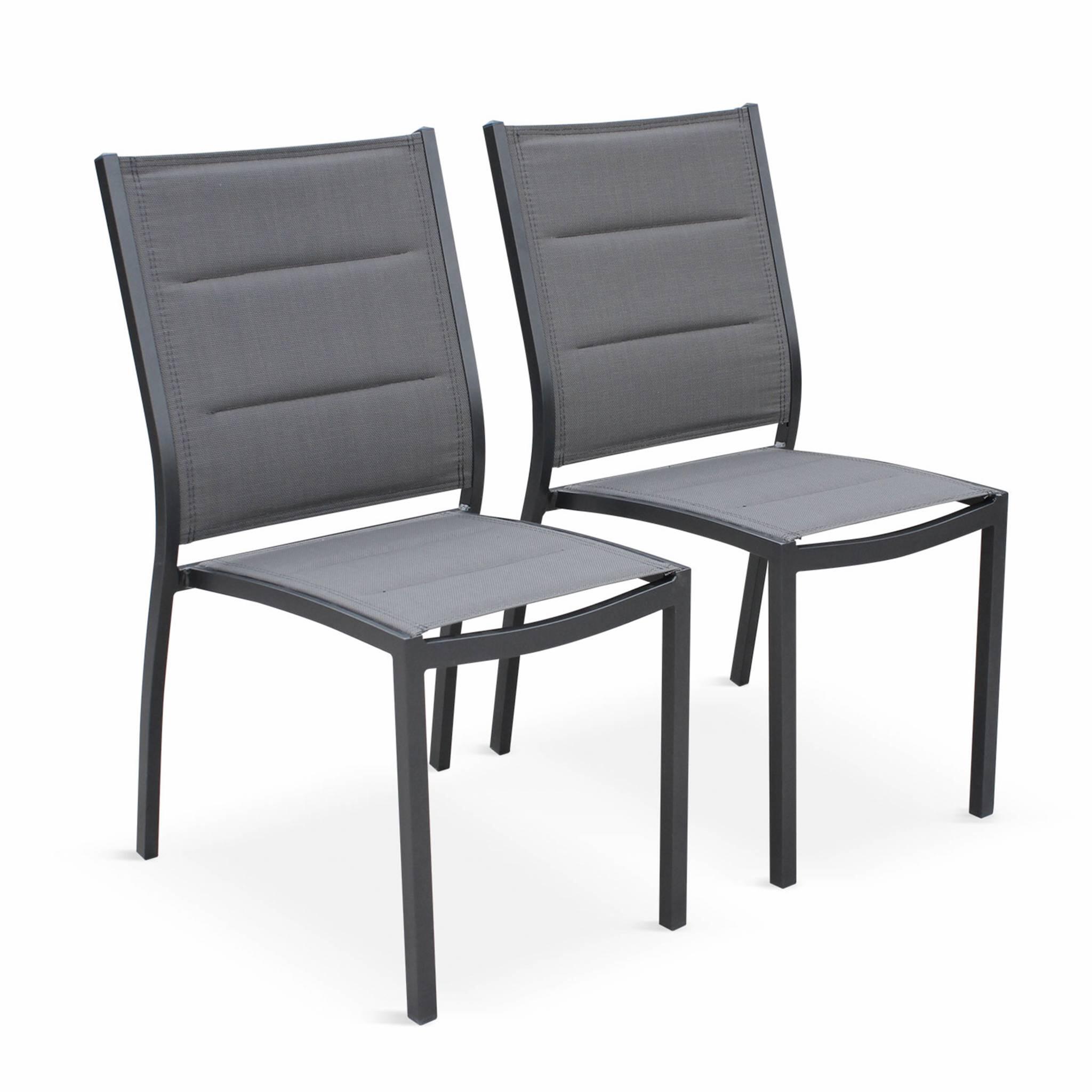 Mesa de jardín extensible de aluminio con 10 sillas, Antracita 6/6