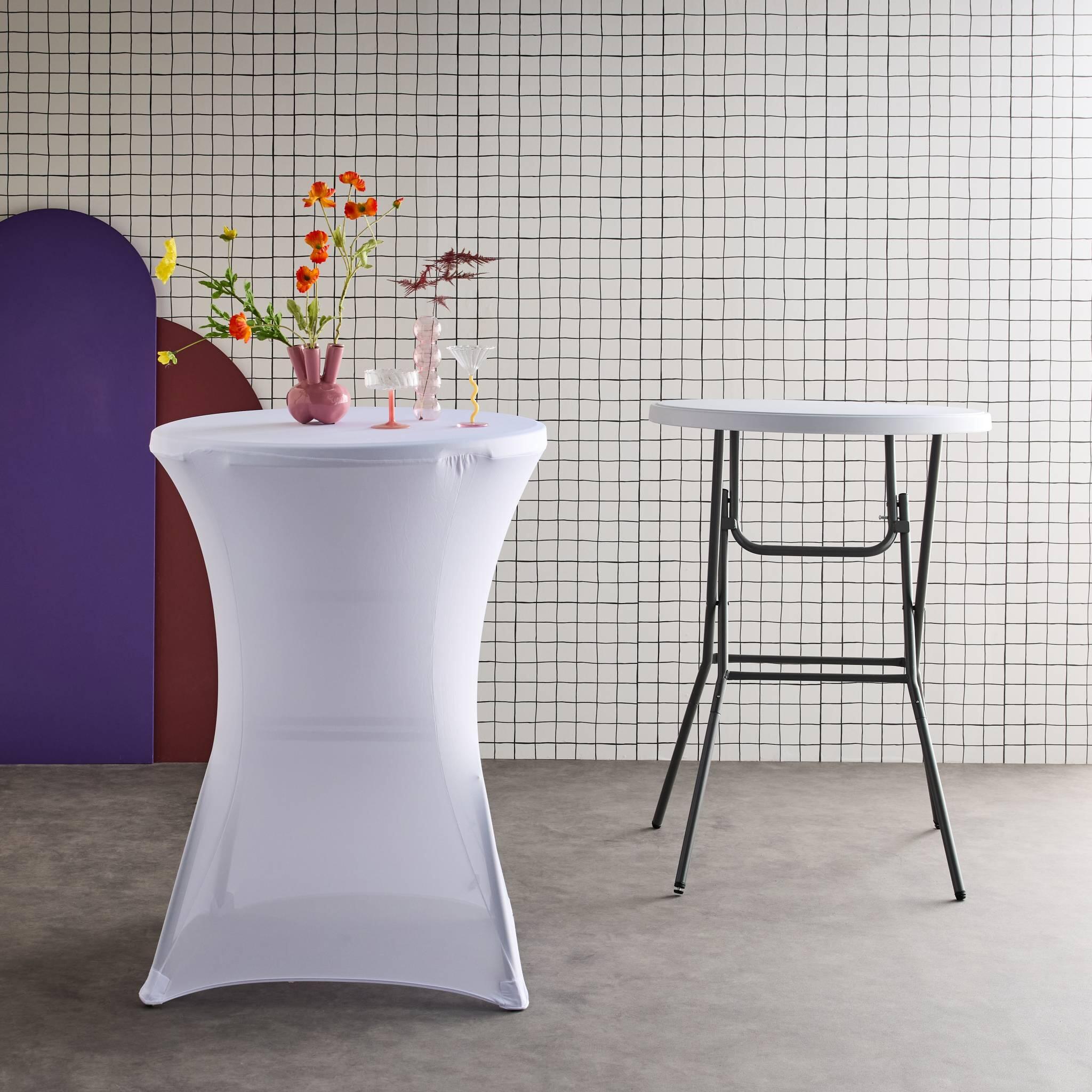 2er Set Party Stehtische GALA Partytisch Klappbar 80cm x 110cm + 2 Hussen 6/6