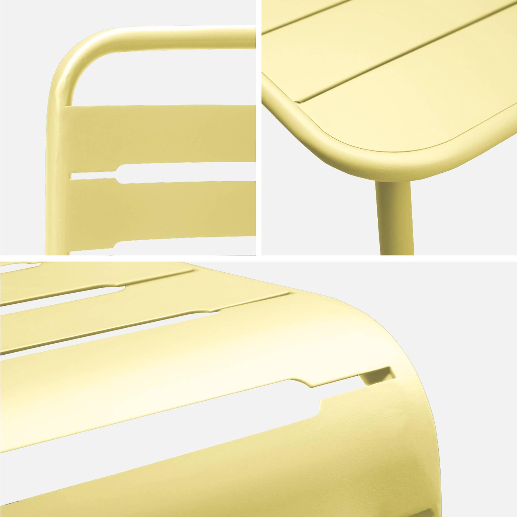 Mesa de jardim com 8 cadeiras de metal, Amarelo 6/6