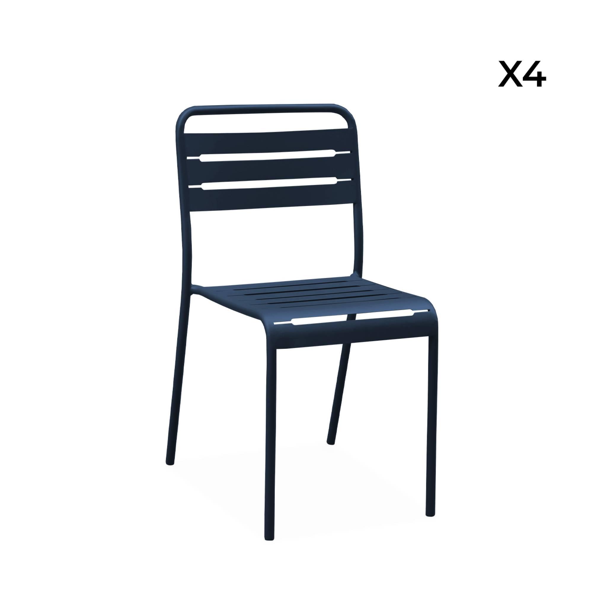 Cadeira de jardim em aço, set de 2, Bleu marine 6/6