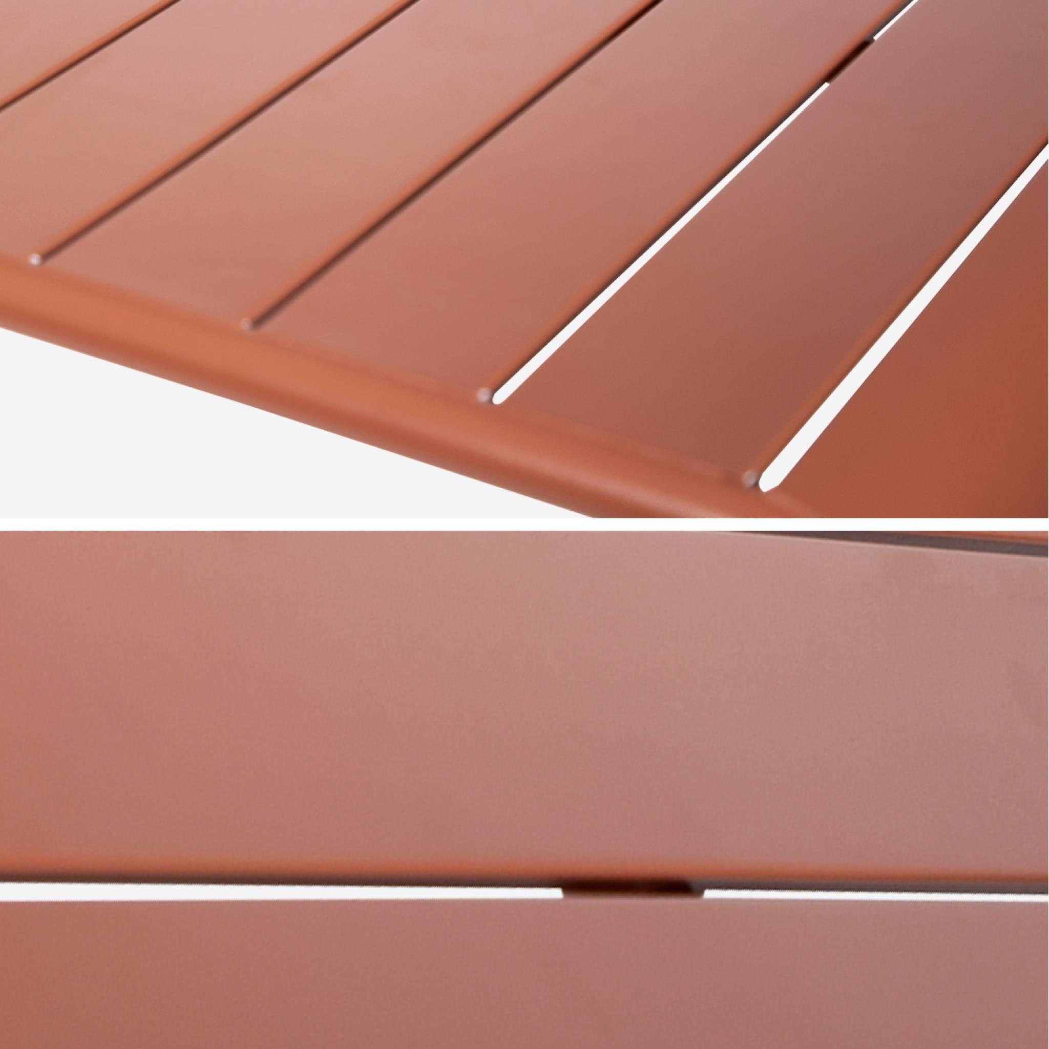 Tavolo da giardino a 4 posti in metallo, Terracotta 6/6