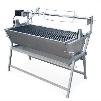 Girarrosto a carbonella con spiedo elettrico Grigio