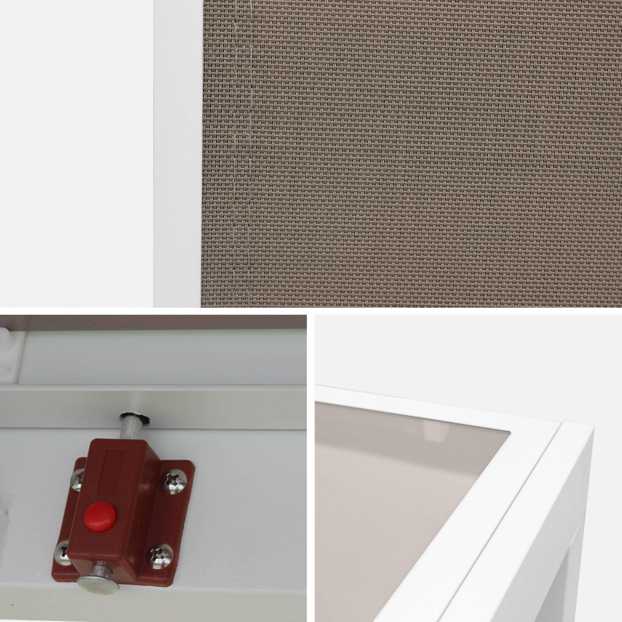 Mesa de jardín extensible de aluminio con 6 sillas, Blanco 6/6