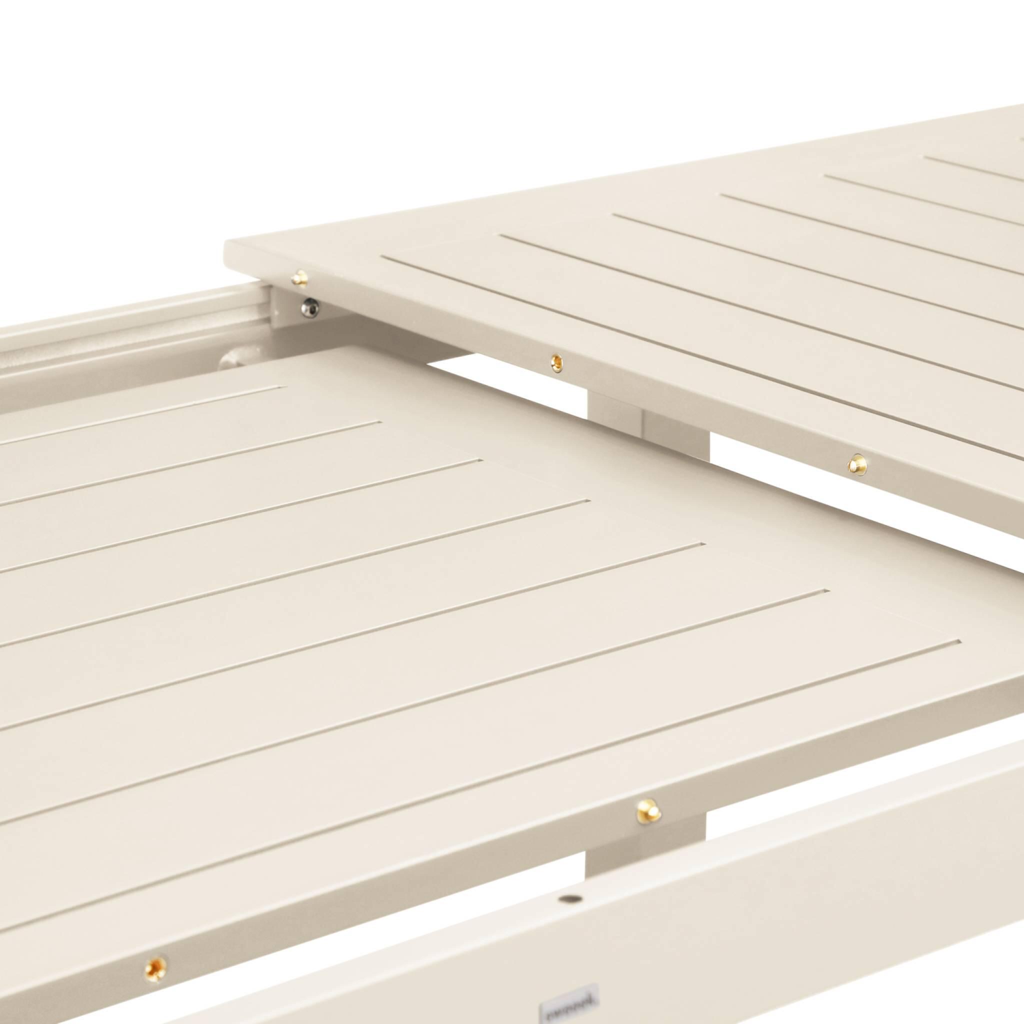 Mesa de jardín extensible de aluminio de 8 plazas, Beige 6/6