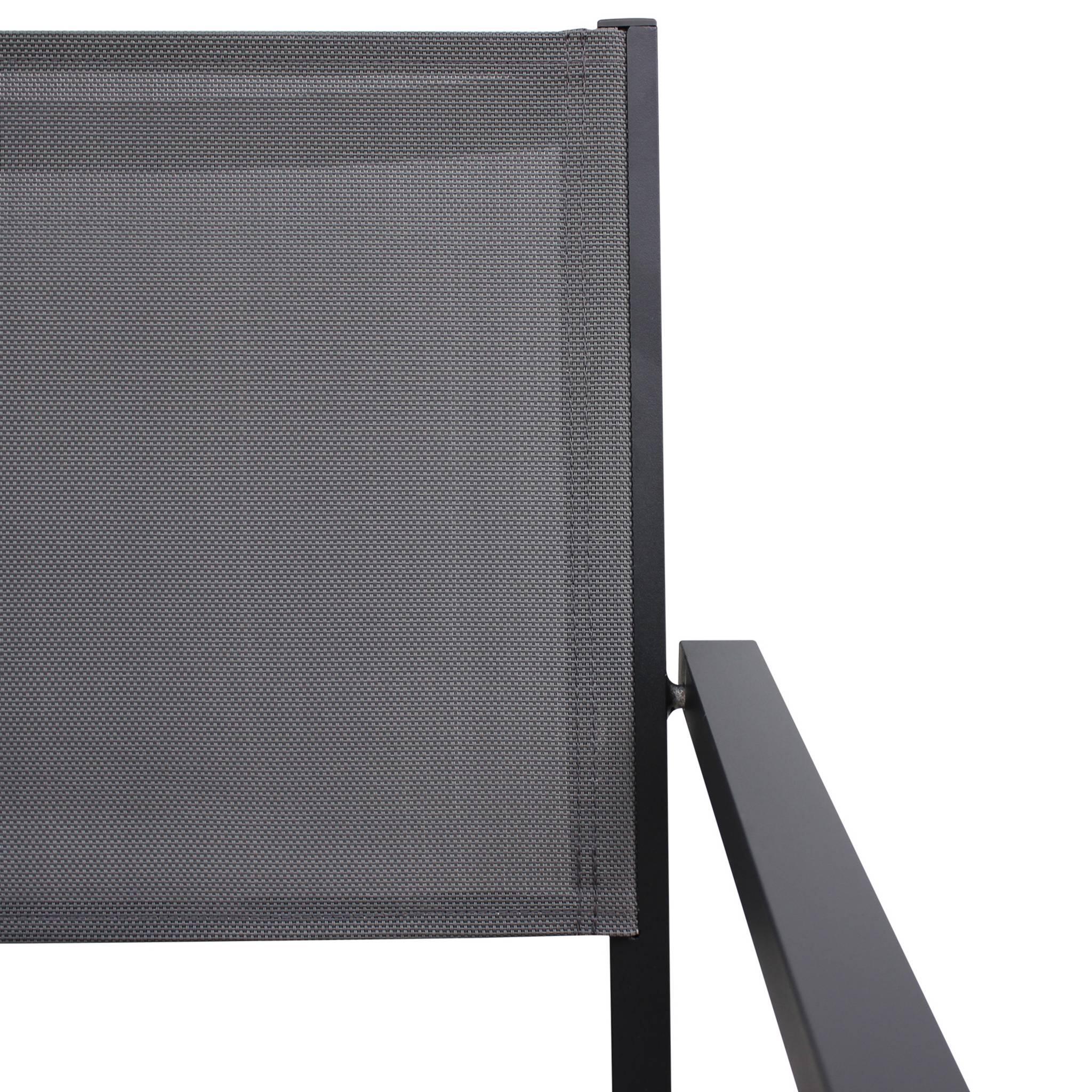 Mesa de jardim em alumínio e textilene, 8 cadeiras, Antracite 6/6