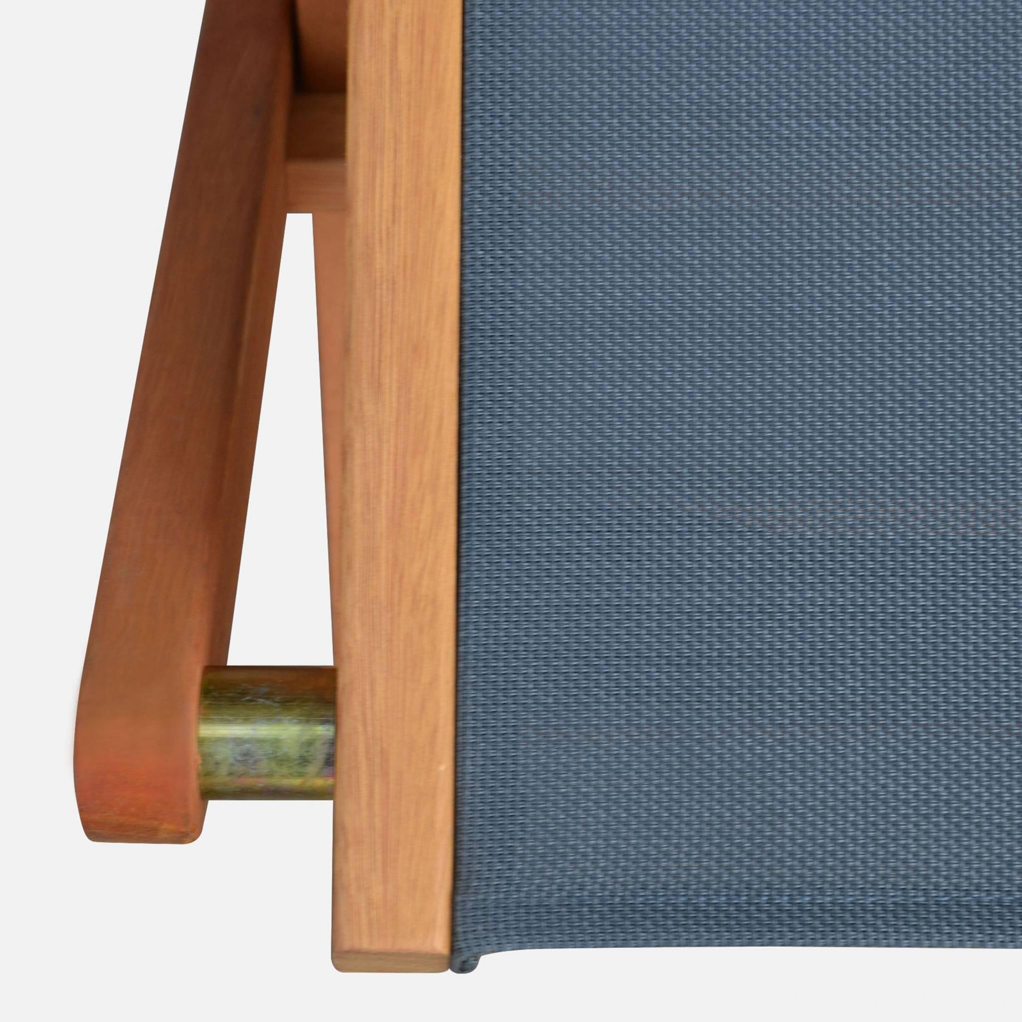 Silla de jardín plegable de madera de eucalipto, set de 2, Antracita 6/6