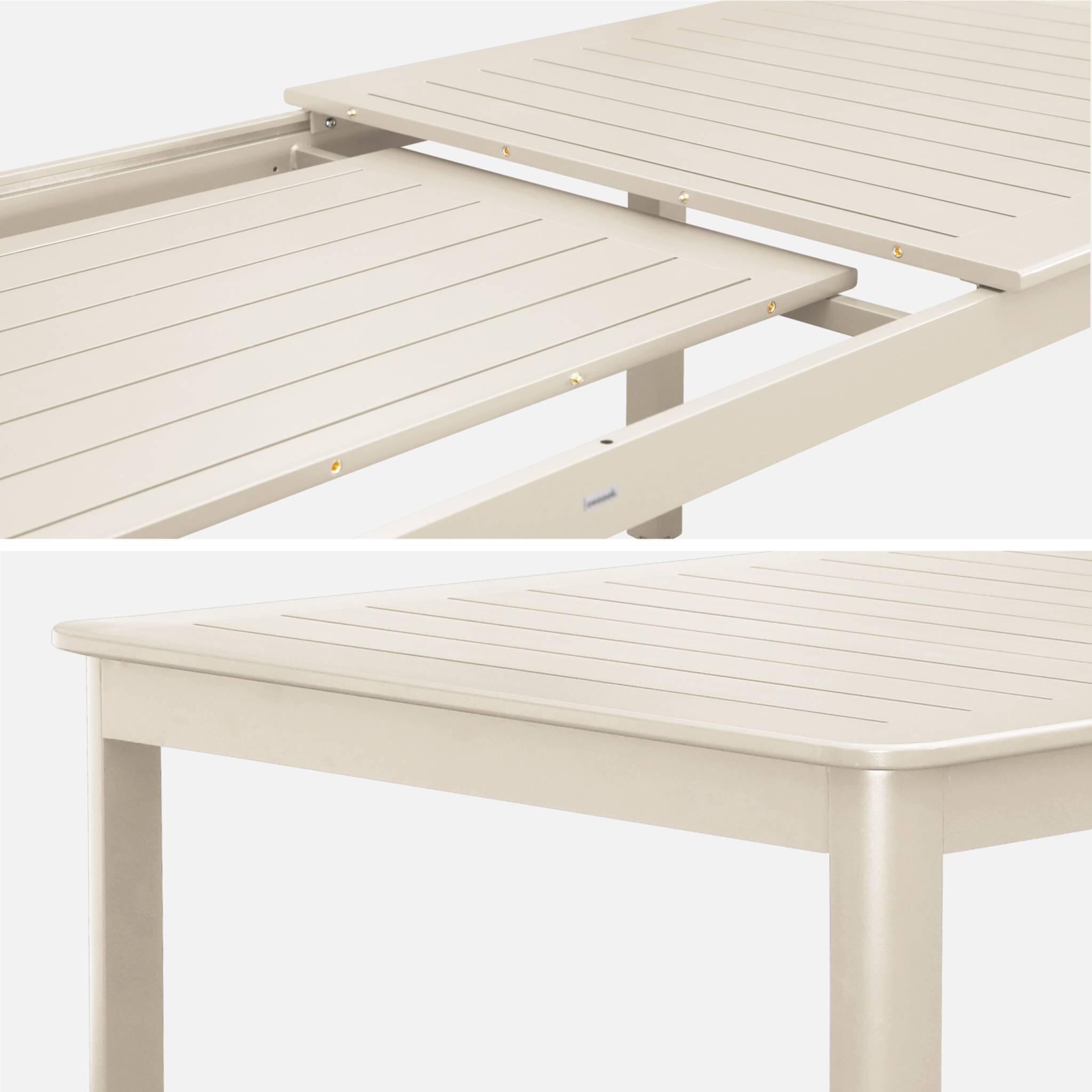 Tavolo da giardino allungabile in alluminio, 10 posti, Beige 6/6