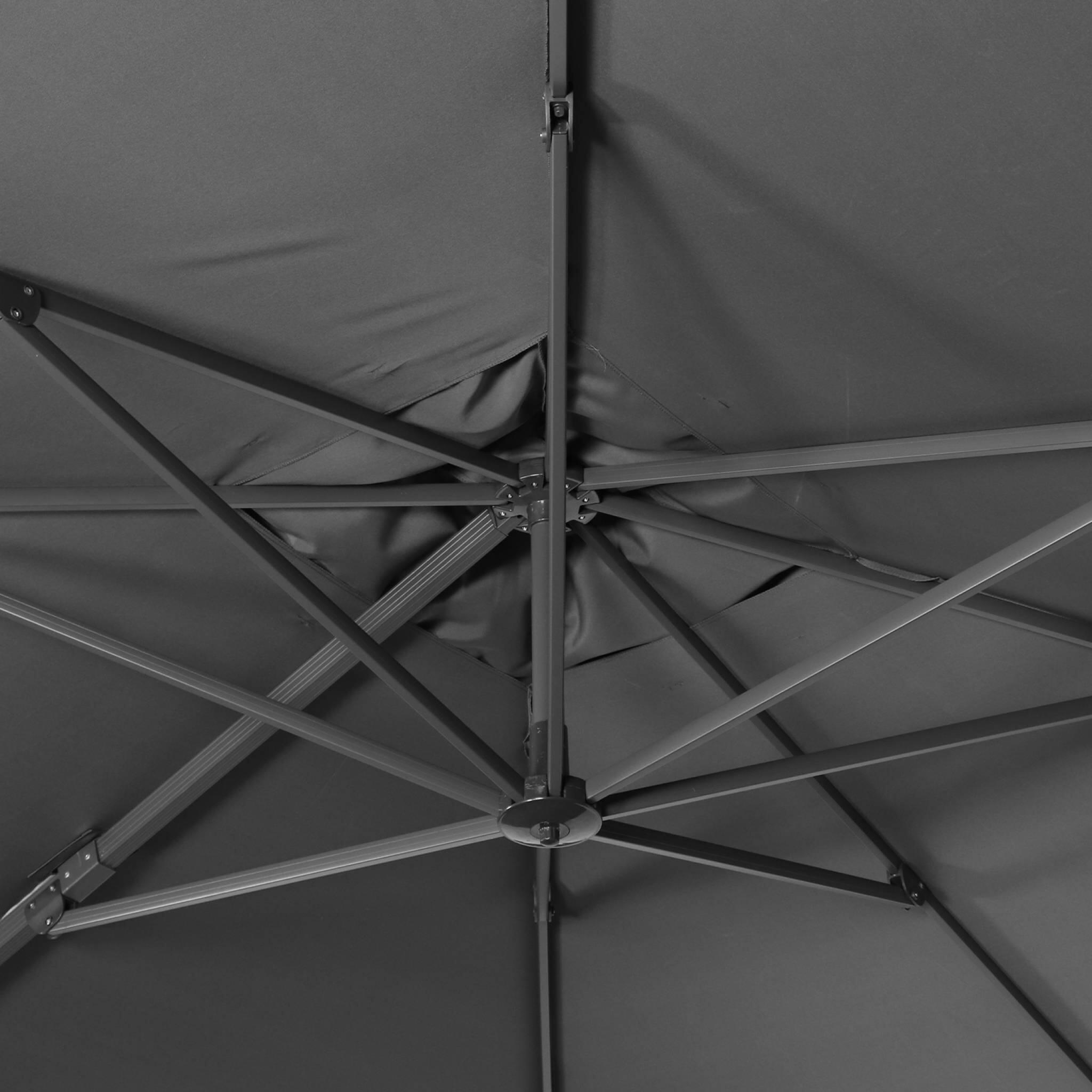Ombrellone 3x4m rettangolare decentrato in alluminio , Grigio 6/6