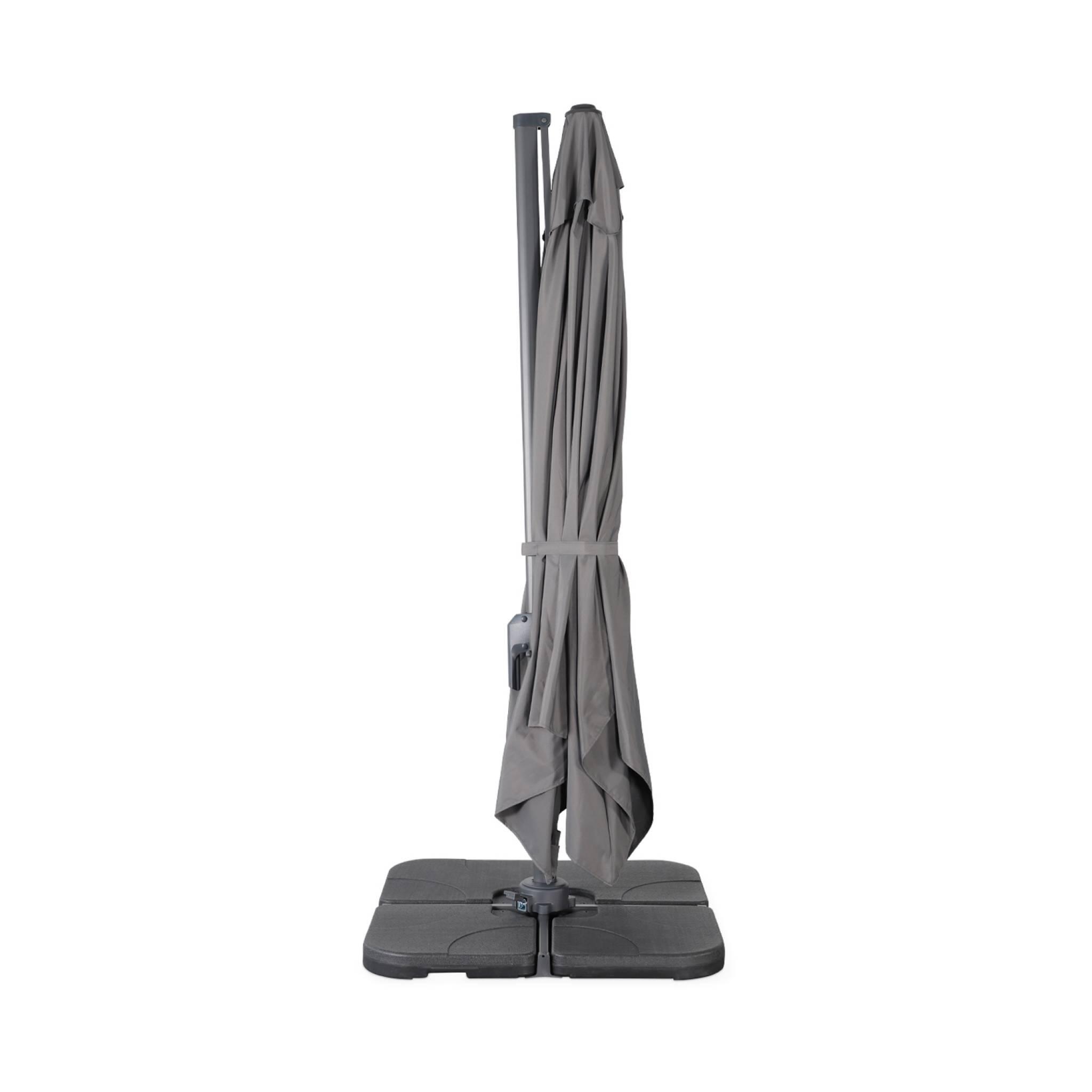 3x4m ombrellone rettangolare decentrato, Grigio 3/6
