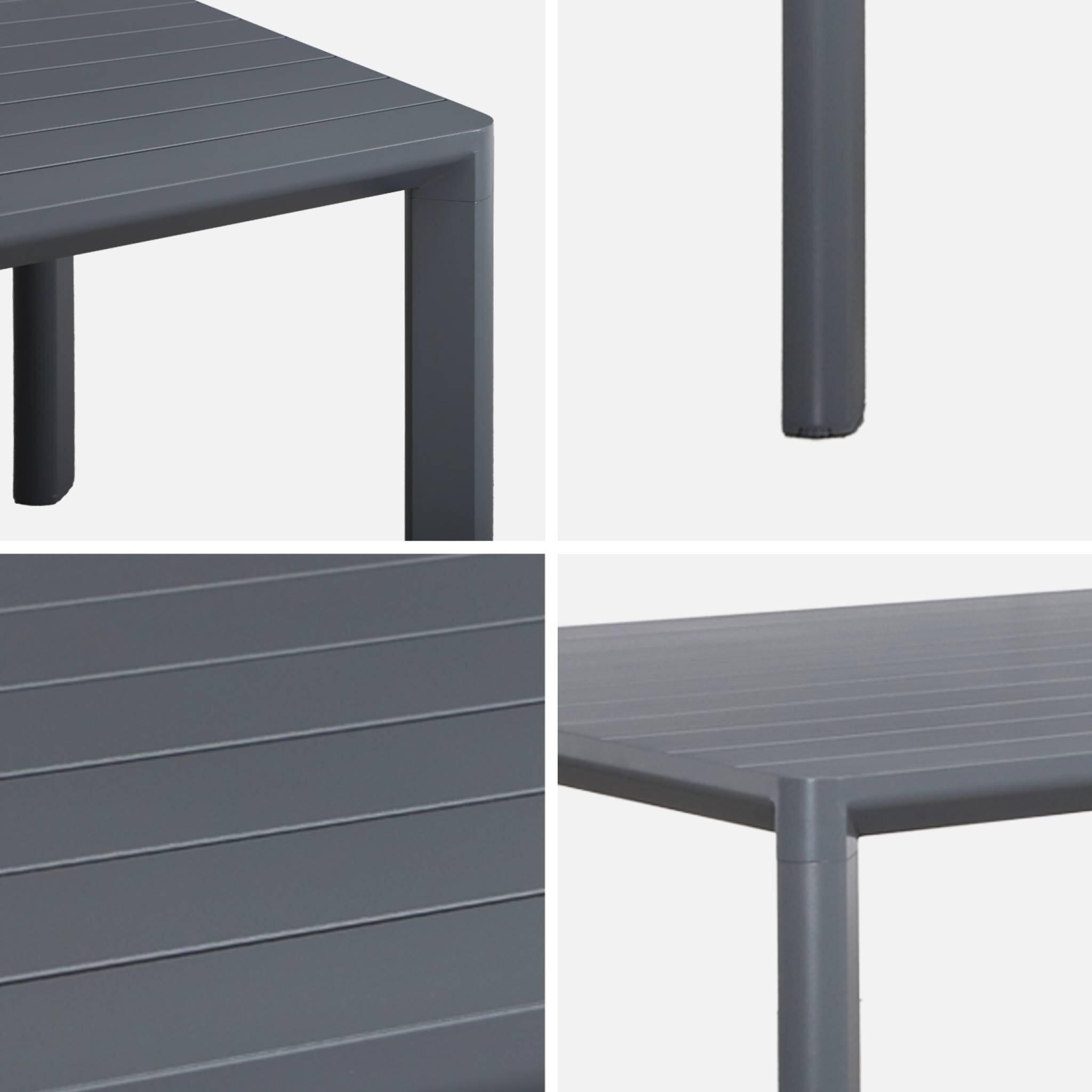 Mesa de jardim de alumínio de 8 lugares, Antracito 6/6