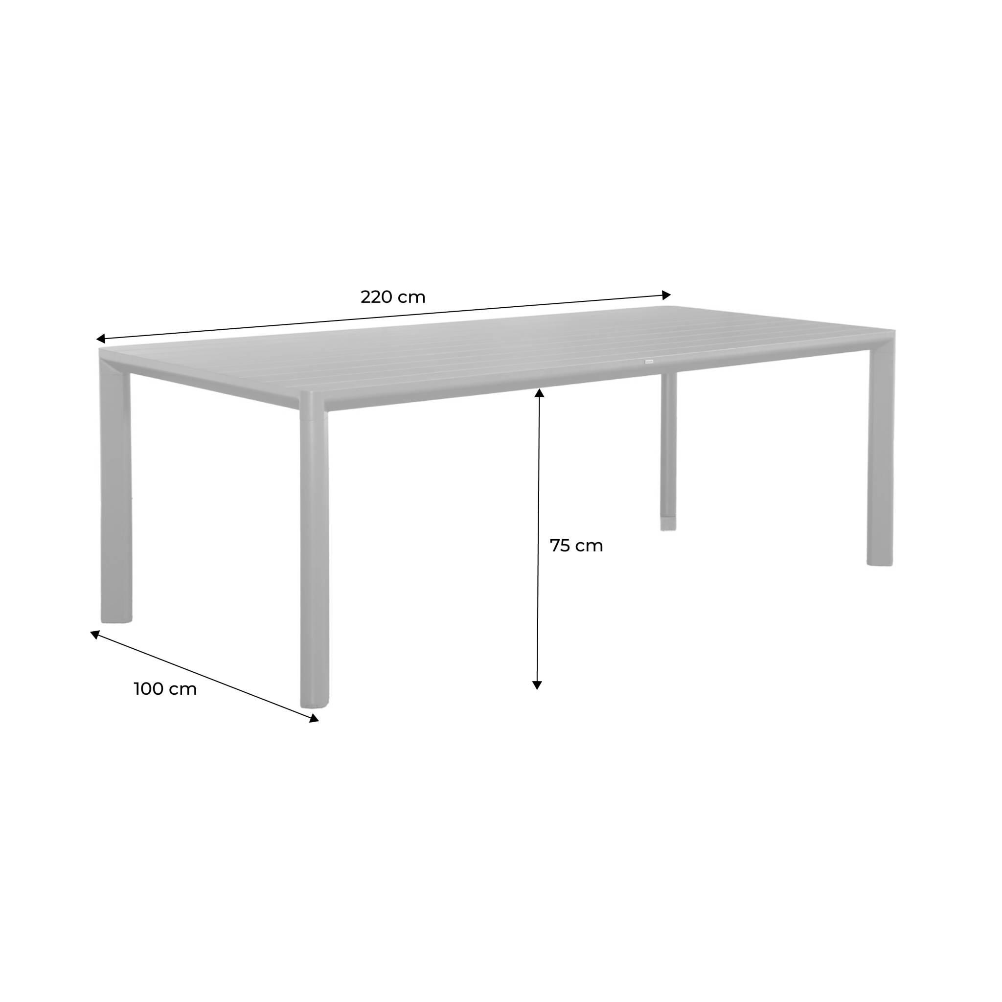 Mesa de jardim em alumínio 8 lugares, Beige 6/6