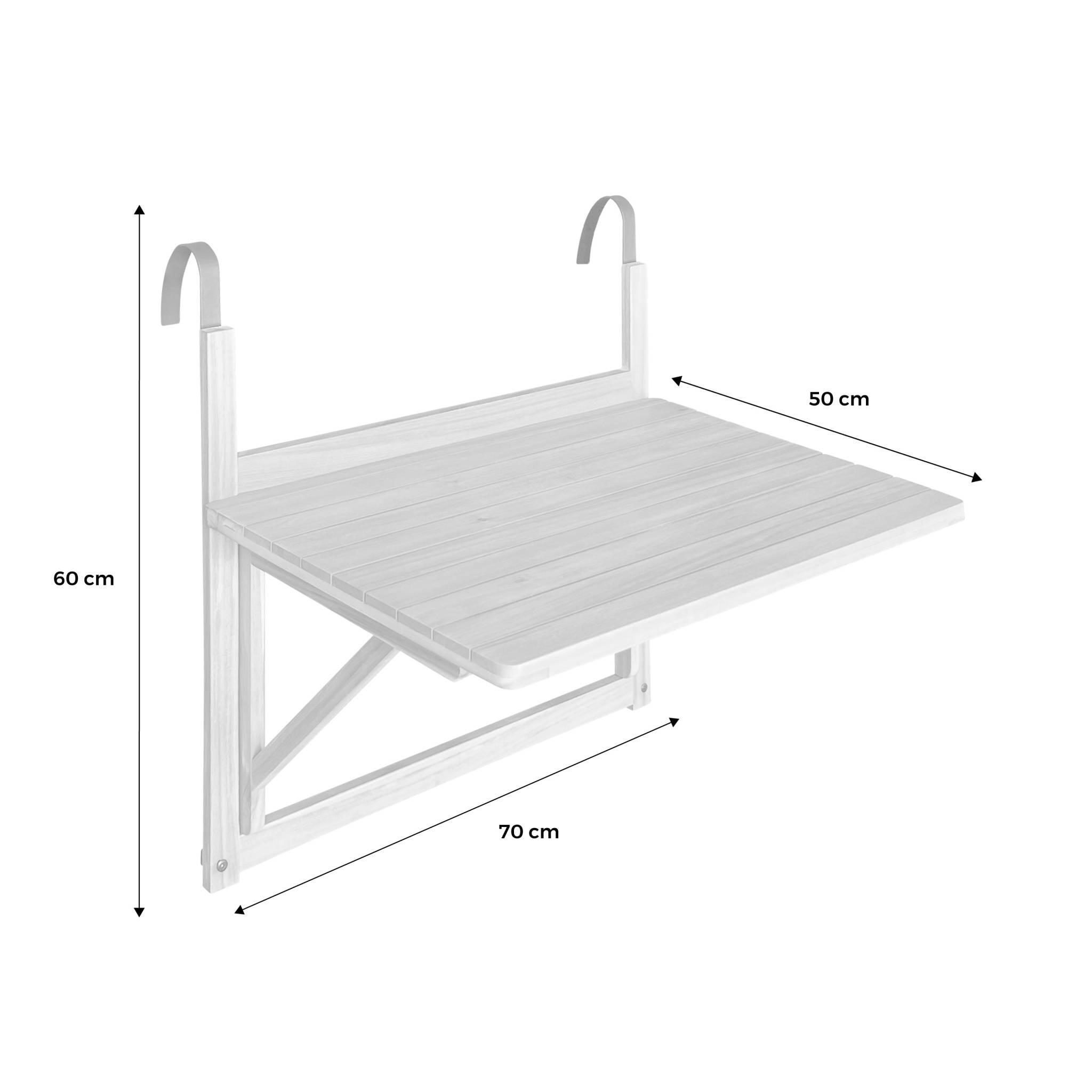 Mesa de apoio em madeira para varanda, retangular, dobrável, Madeira 6/6