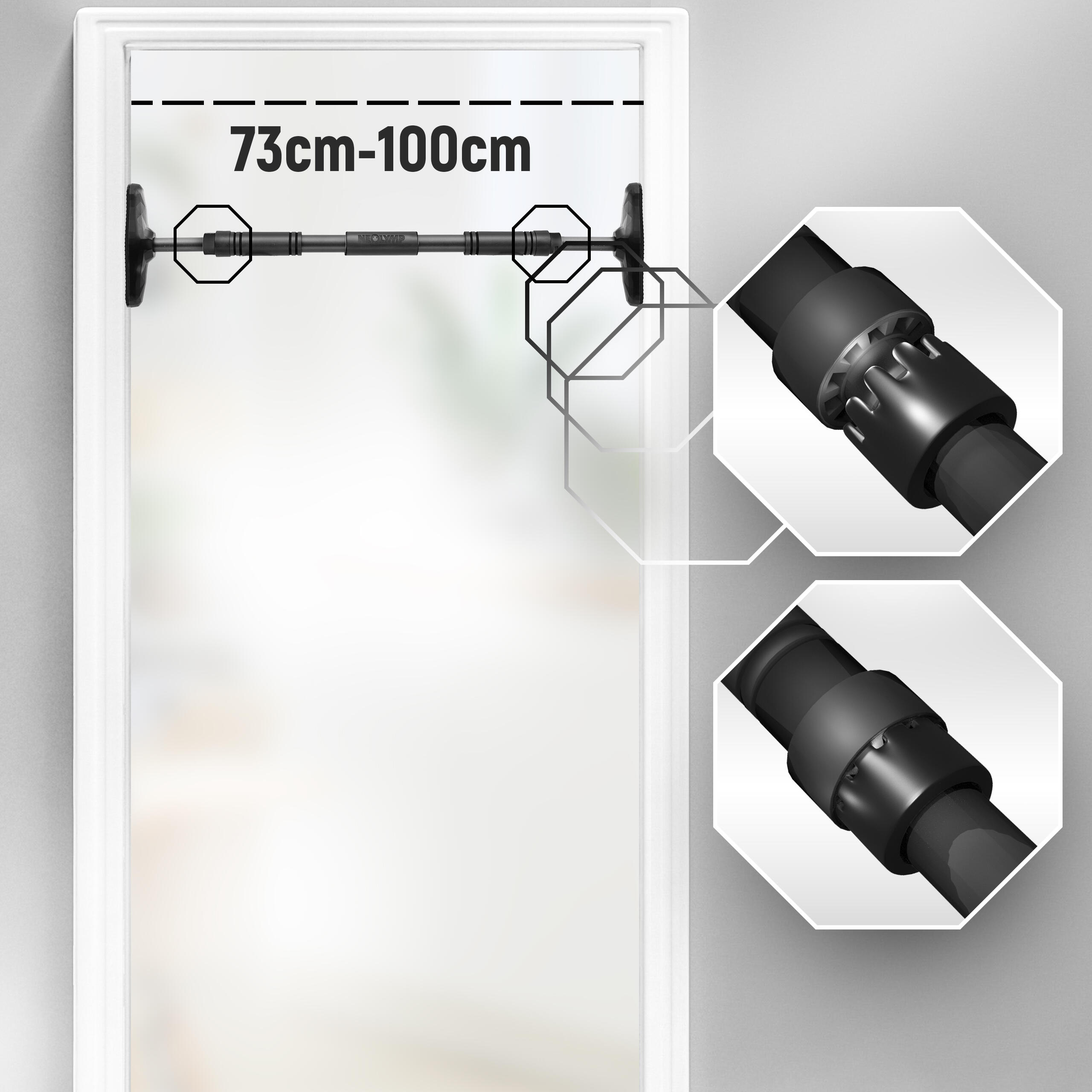 Klimmzugstange Türrahmen – ohne Schrauben, Pull Up Bar für dein Homegym (Blau) 7/7