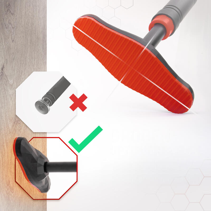 Barre De Traction Pour Cadre De Porte – Sans Vis – Noir/rouge – Acier Allié