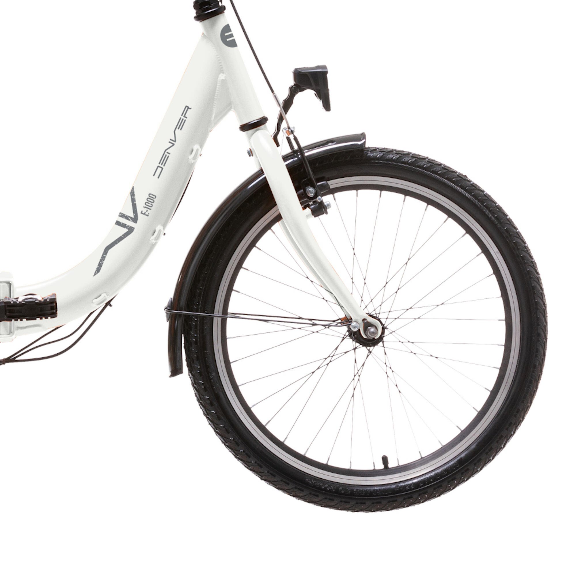 Bicicleta elétrica dobrável Denver E-1000 20" - Branca 2/7