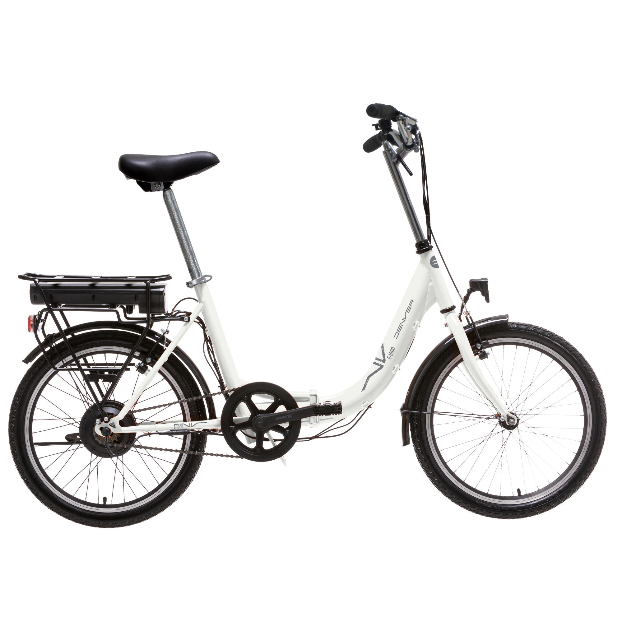 DENVER Bicicleta Eléctrica Plegable 20” DENVER E-1000 - Blanca