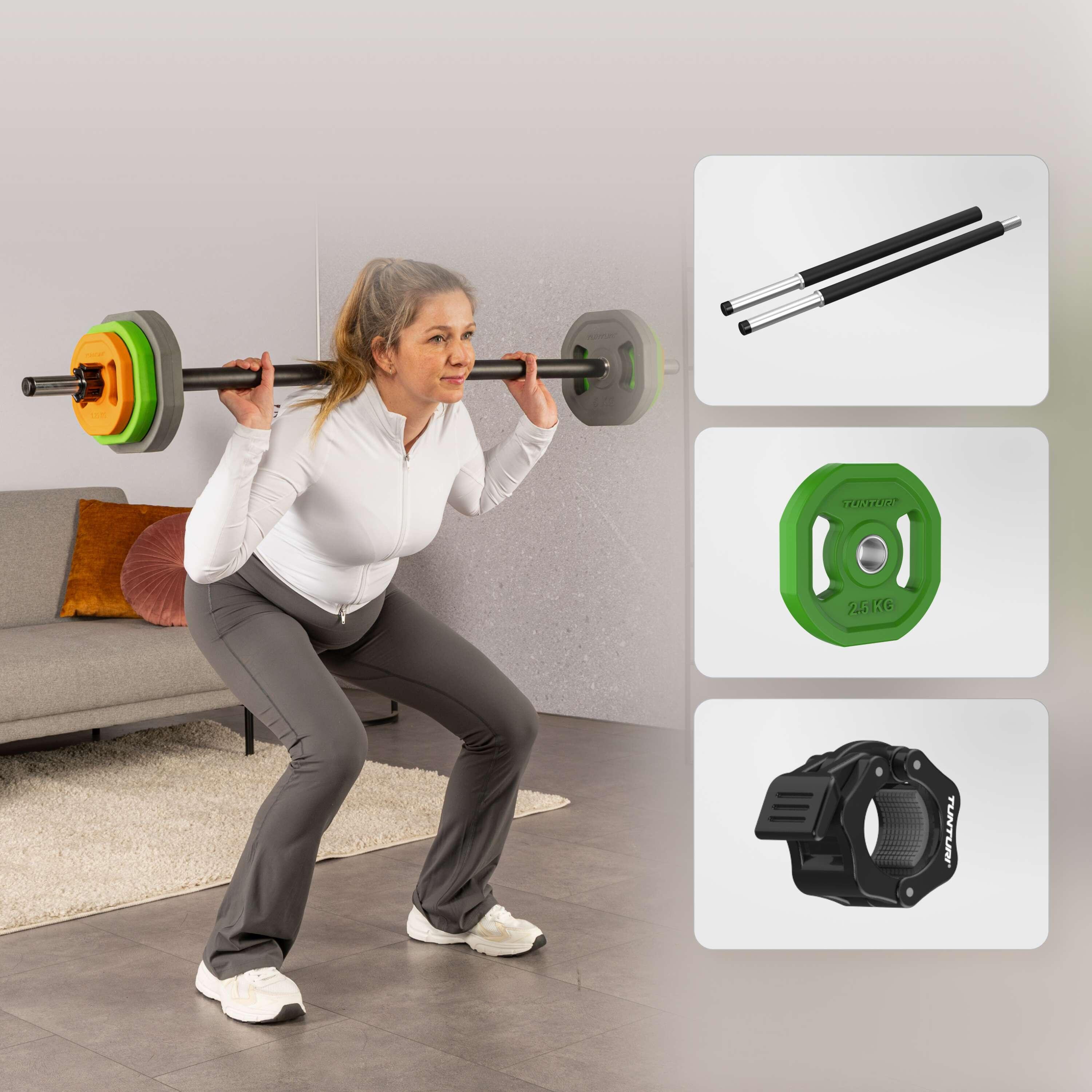 Set di pesi Aerobic Pump 20KG - Set di bilanciere in gomma - incl. bilanciere 6/6