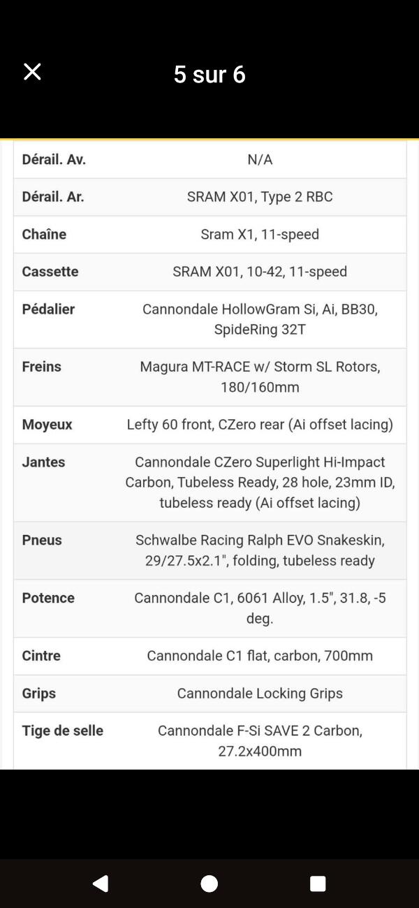 Entre Particuliers - VTT CANNONDALE 5/5