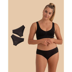 Lot de 2 culottes menstruelles en coton bambou pour flux abondant