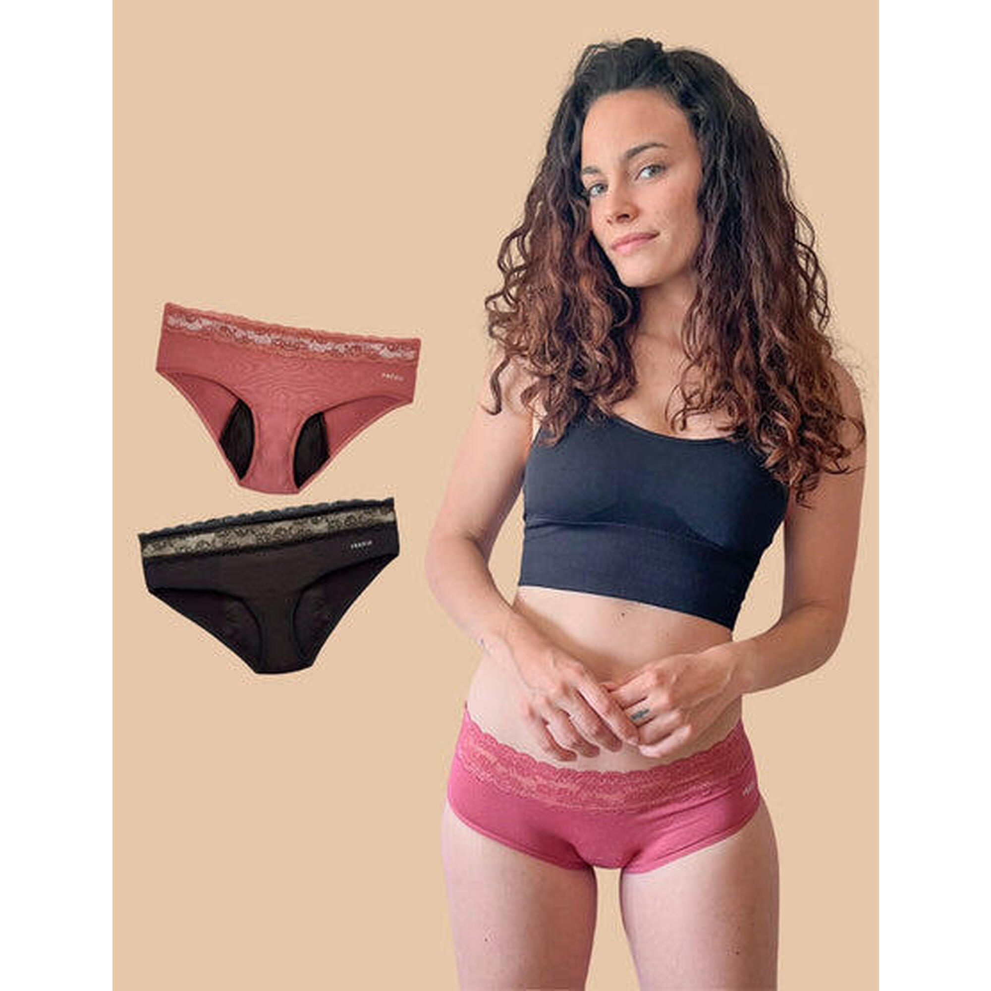 Anaissa - Lot De 2 Culottes Menstruelles En Coton Bambou Pour Flux Abondant - Culotte - Multicolore - 42 M/l - Decathlon