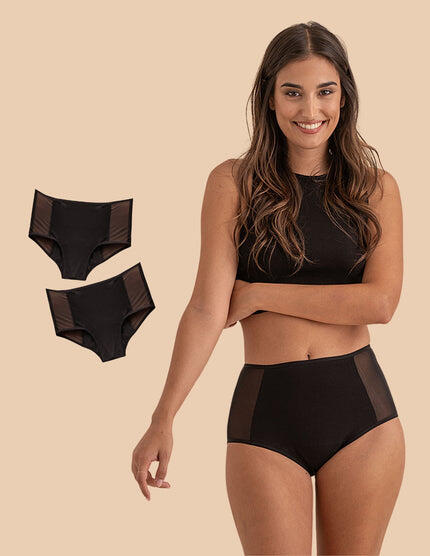 ANAISSA Conjunto de 2 cuecas menstruais de fluxo intenso em algodão bambu
