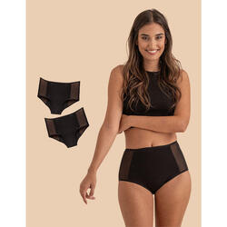 Lot de 2 culottes menstruelles en coton bambou pour flux abondant